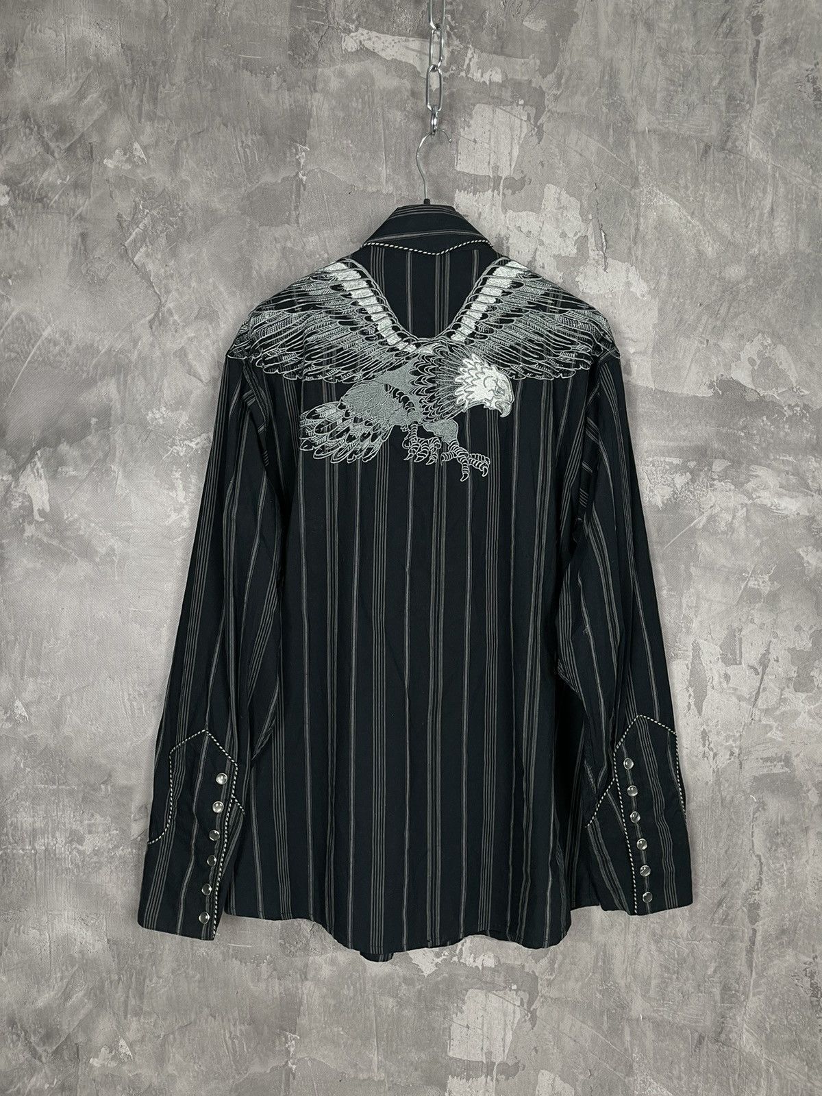 Affliction × Japanese Brand × Vintage Vintage Y2K Embroidered Punk Gothic Opium Shirt Button Ups Size US L / EU 52-54 / 3 - 2 Thumbnail