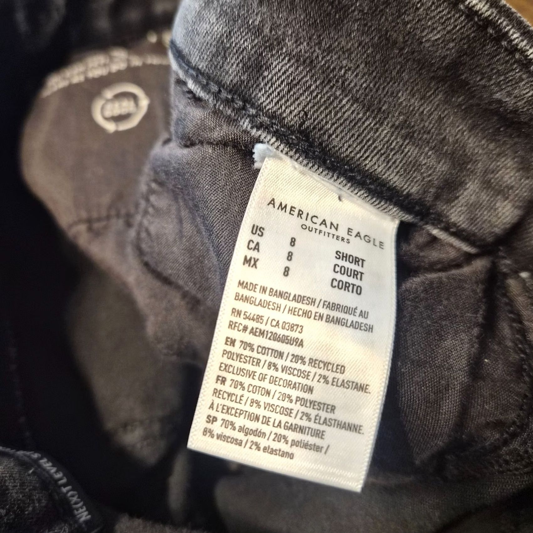 American Eagle Outfitters American Eagle Women Jeans Jegging Black Stretch Short Highest Rise Sz 8 Size 30" / US 8 / IT 44 - 5 Thumbnail