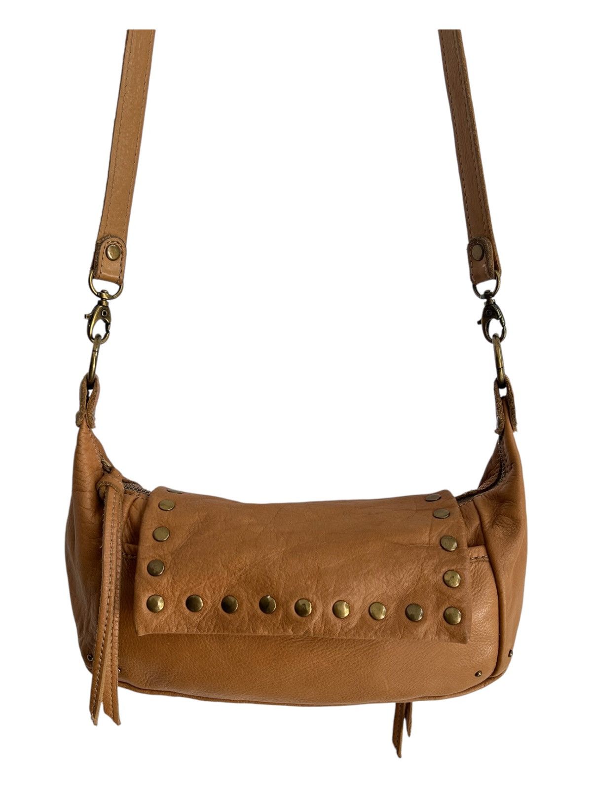 Genuine Leather × Hollywood Trading Company × Japanese Brand 🇯🇵 Leather Hand Crafted Perché Fanny Sling Crossbody Bag Size ONE SIZE - 4 Thumbnail