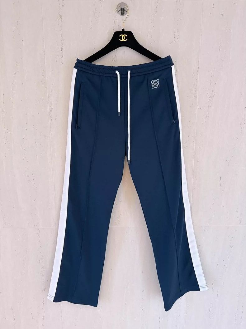 LOEWE sizeS Navy blue striped logo sweatpants