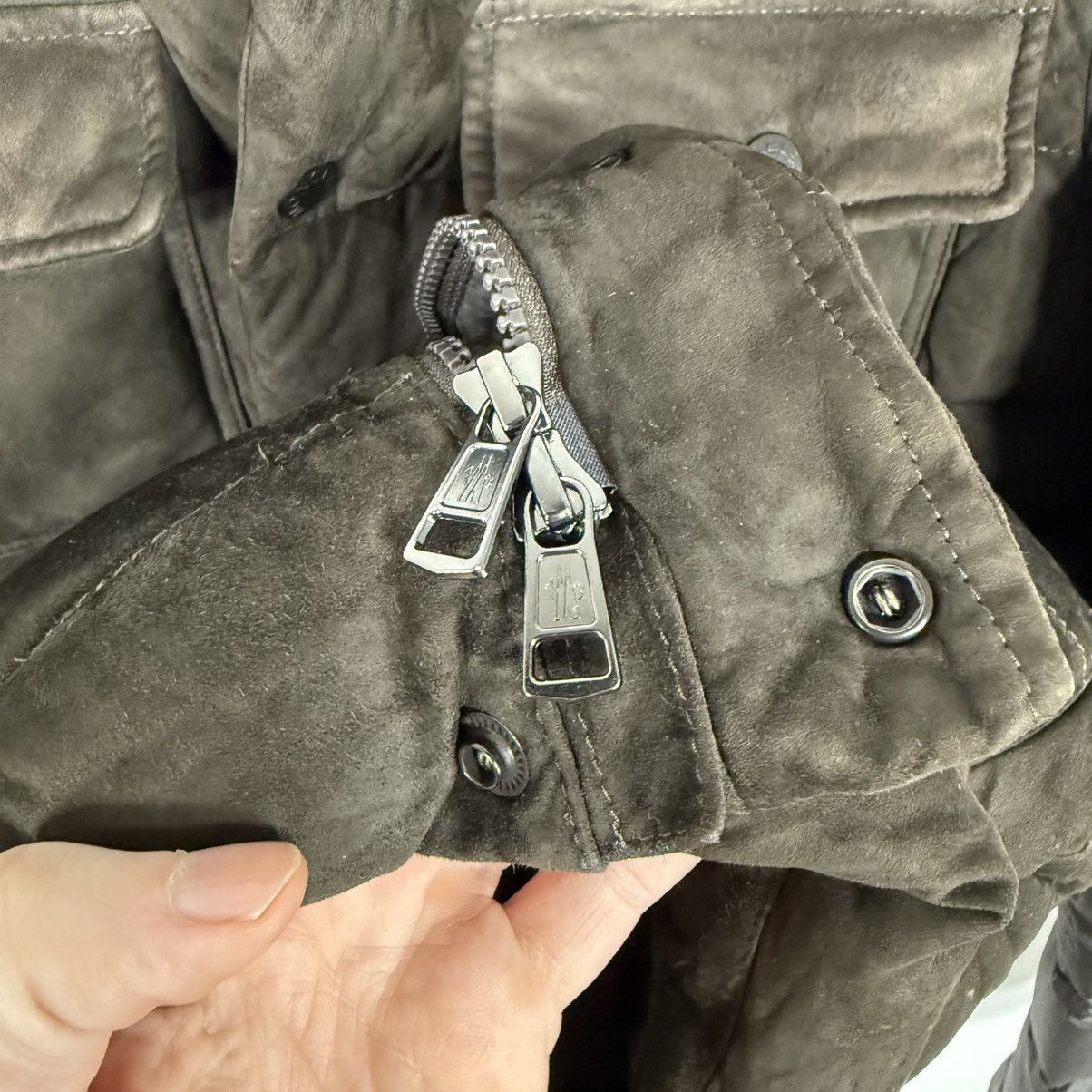 Moncler Moncler Nourry Men’s Suede Down Puffer Jacket Size 2 (S) Size US S / EU 44-46 / 1 - 5 Thumbnail