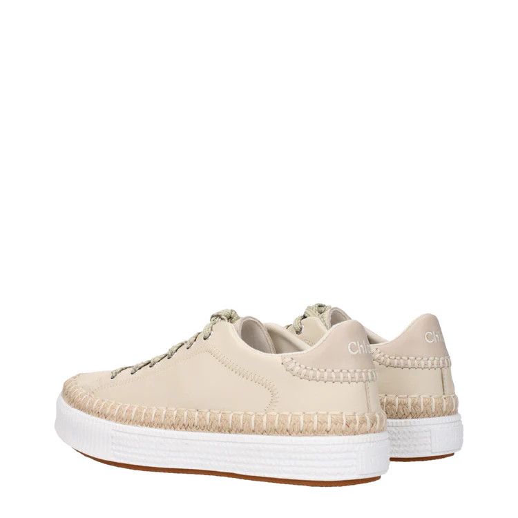 Chloe ob1o1e1024 Leather Sneakers in Beige Size US 11 / IT 41 - 4 Thumbnail