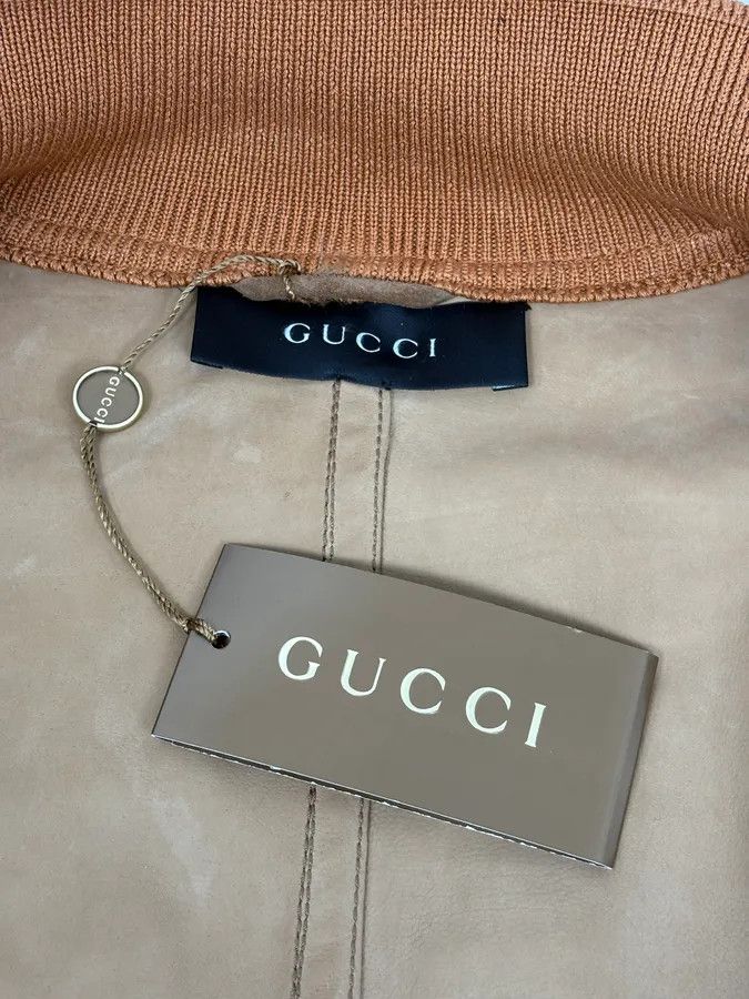 Gucci 2000s Gucci Brown Suede Leather Bomber Jacket Size US L / EU 52-54 / 3 - 12 Thumbnail