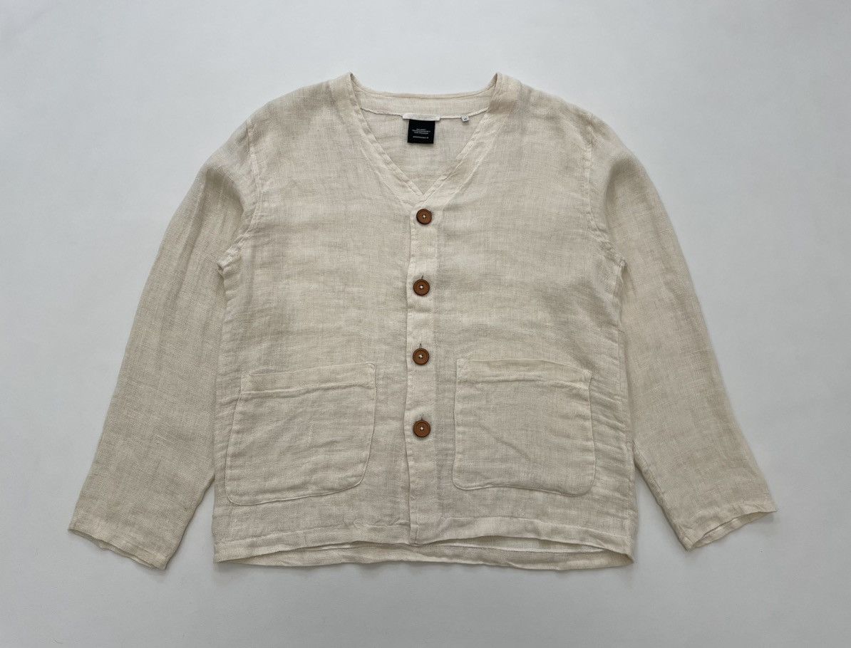 Our Legacy Raw White Rough Sack Linen Cardigan Size US M / EU 48-50 / 2 - 1 Thumbnail