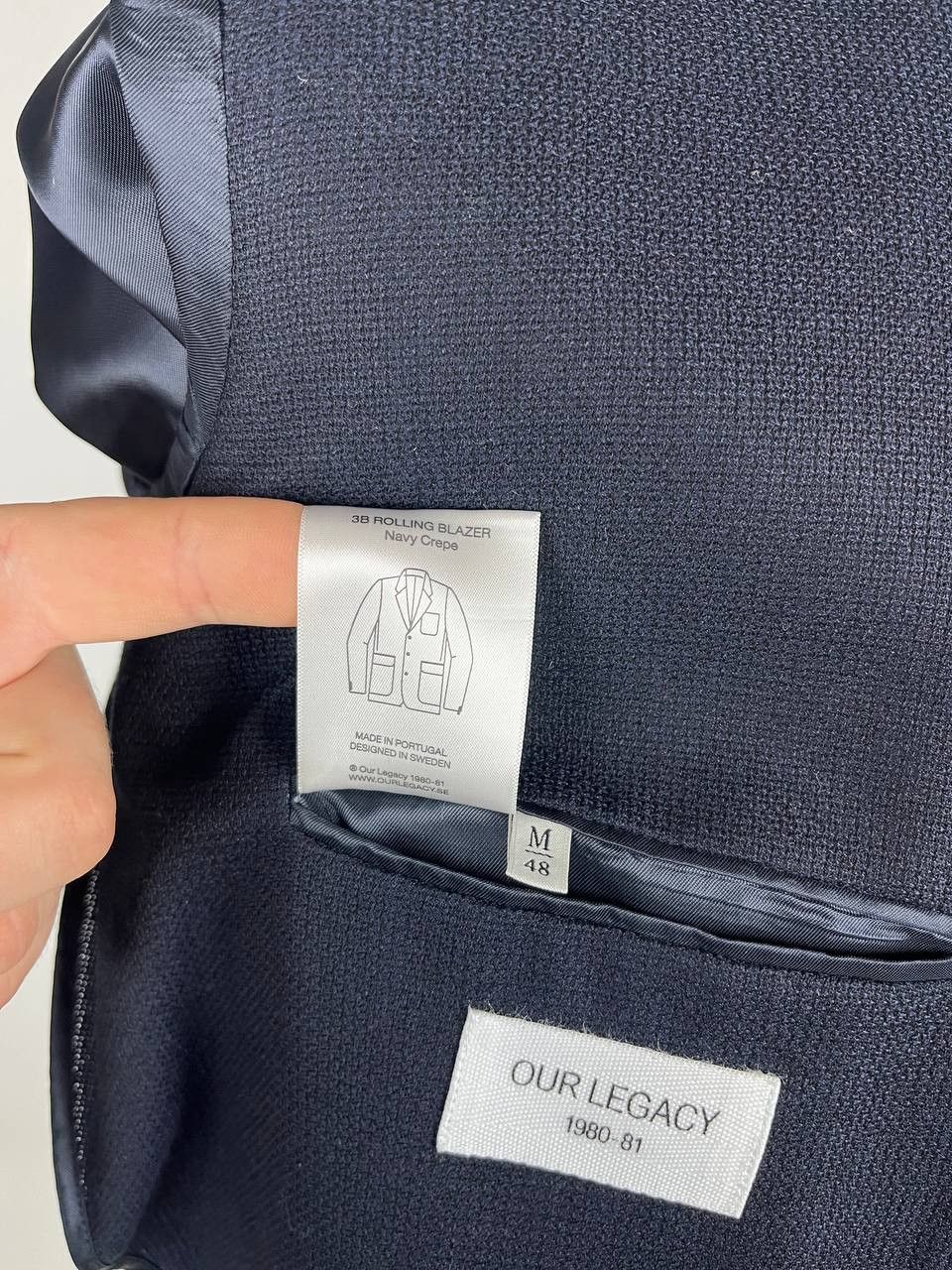 Designer × Our Legacy OUR LEGACY Men Blue Blazer 100% Wool Size 48 Size 48R - 7 Thumbnail