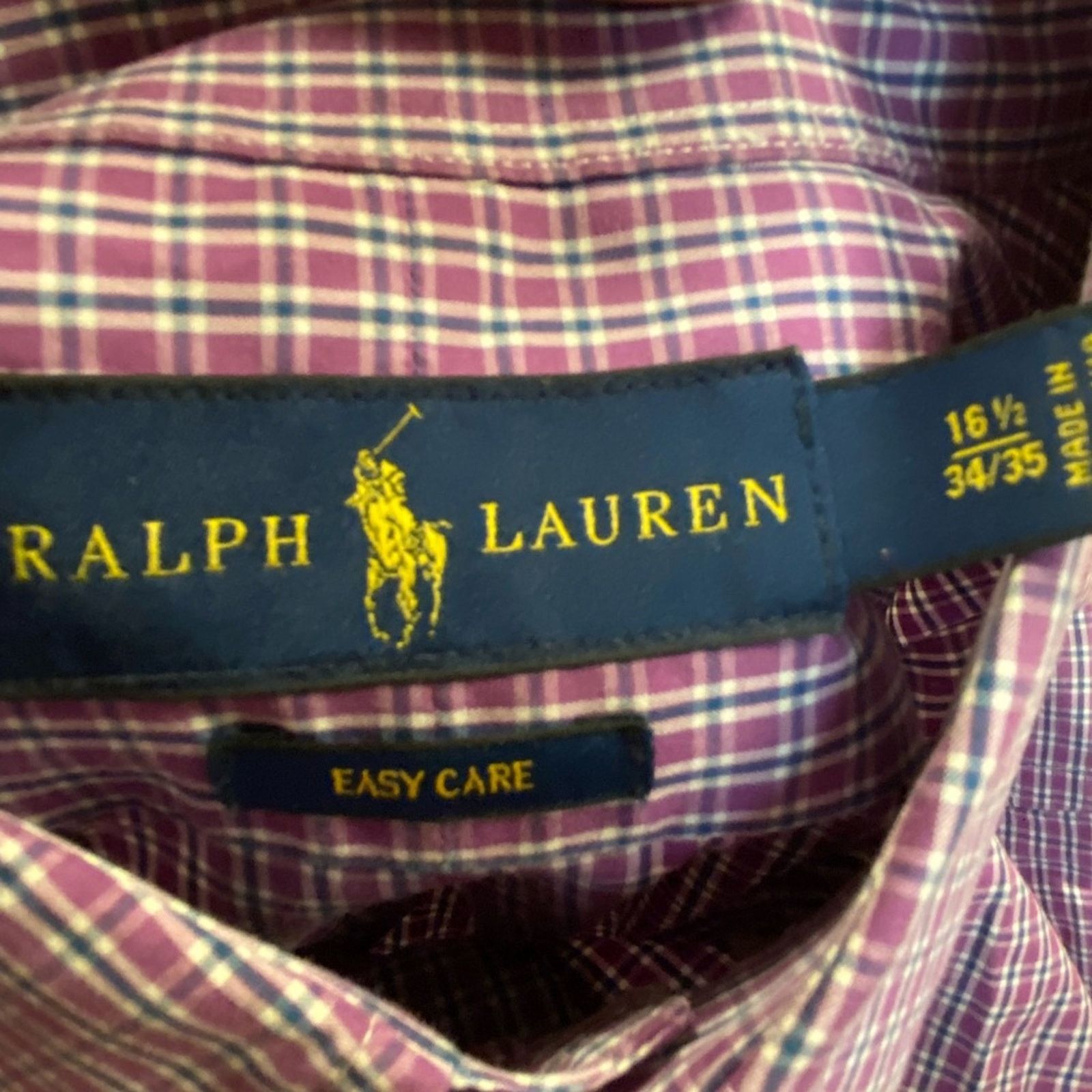 Polo Ralph Lauren Polo Ralph Lauren 16.5x 34/35 Purple Plaid Long Sleeve Shirt Size US L / EU 52-54 / 3 - 4 Thumbnail