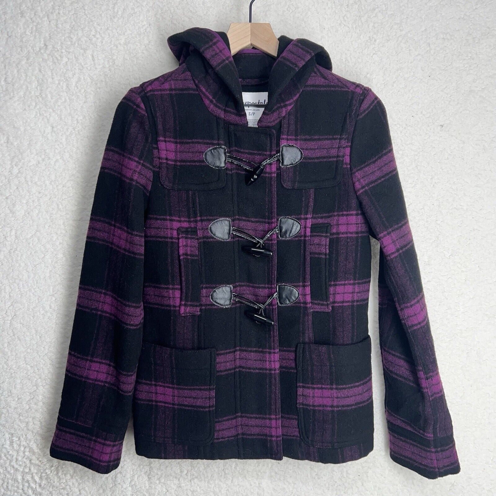Aeropostale Aeropostale Eighty Seven Black & Purple Plaid Jacket Size S Size XS / US 0-2 / IT 36-38 - 1 Thumbnail