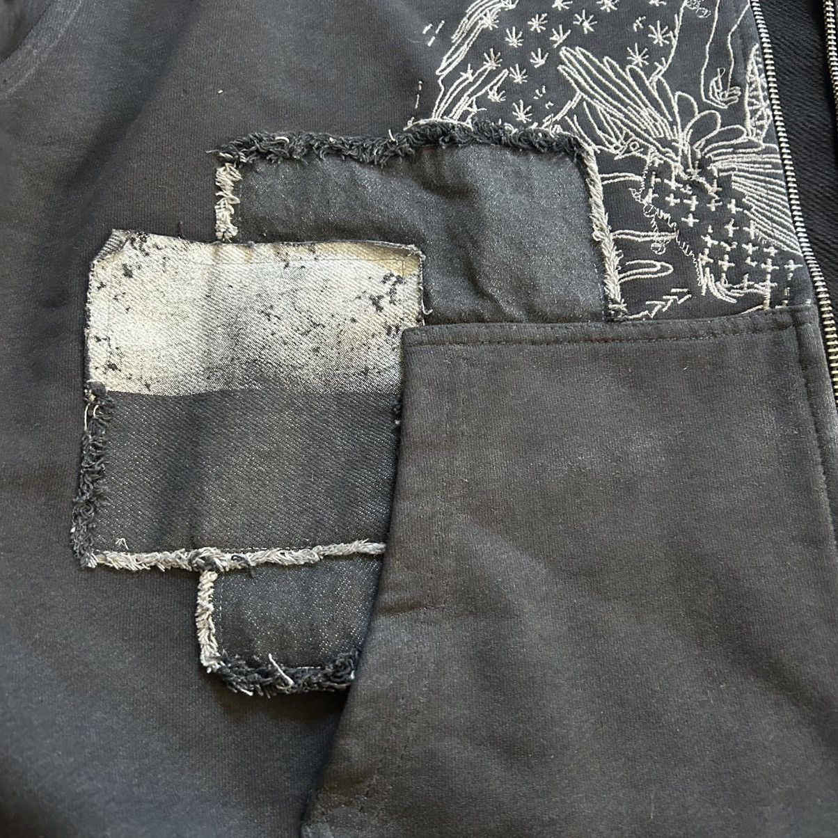 Derschutze BORO SASHiKO ZiP UP HOODiE SWEATSHiRT PATCHWORK Size US XXL / EU 58 / 5 - 11 Thumbnail