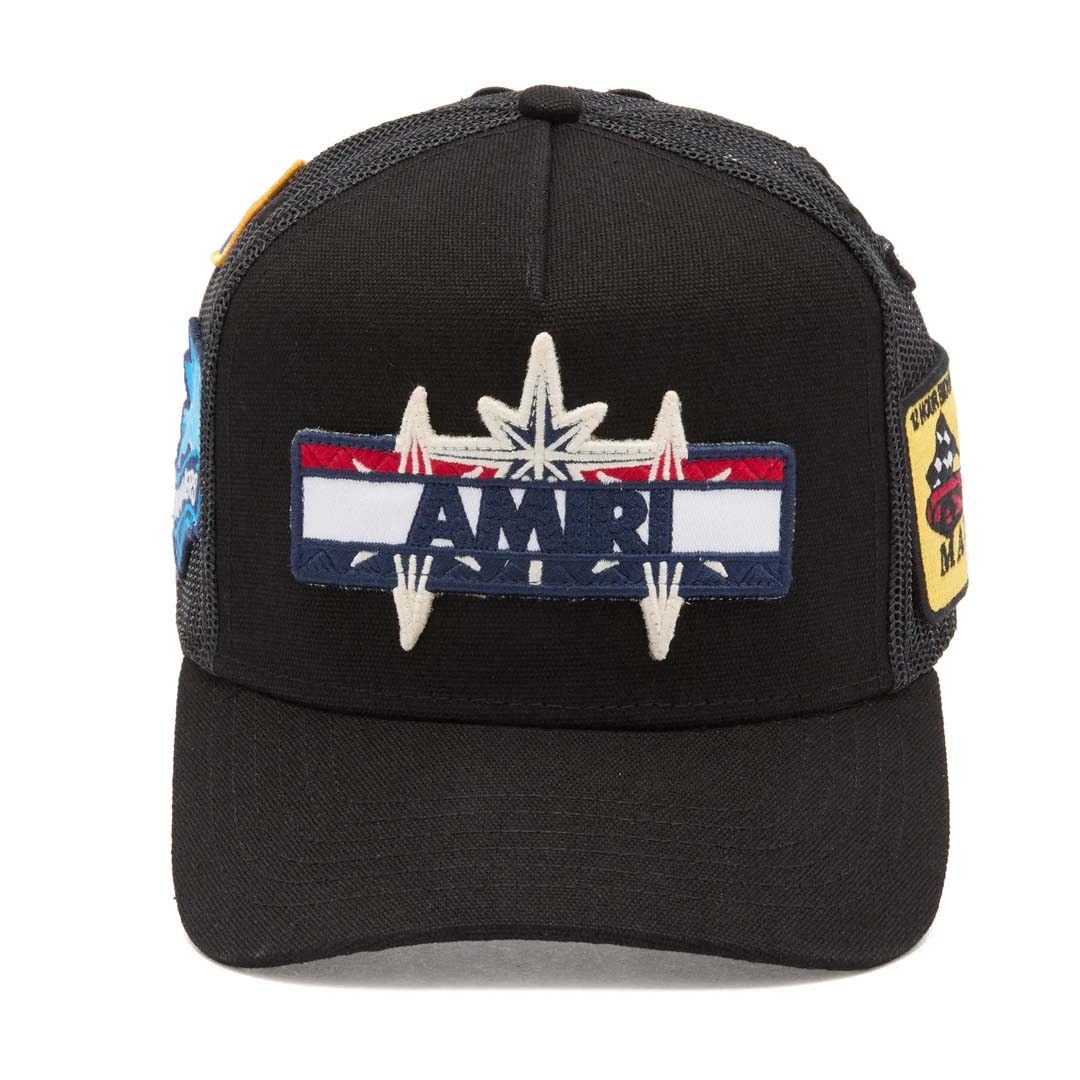 Amiri Station Patch Trucker Hat Black Size ONE SIZE - 1 Thumbnail