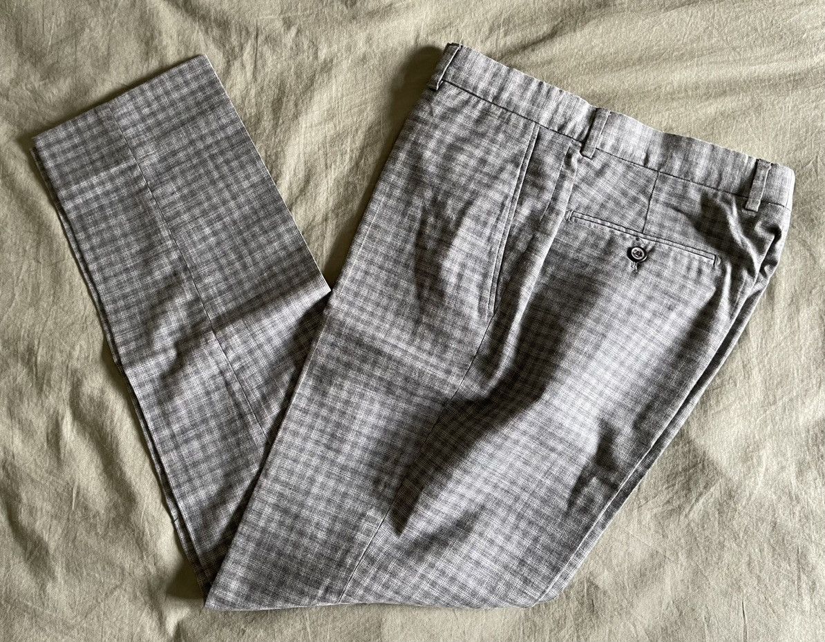 image of Men’S Hardy Amies Heddon Fit Checks Suit Trouser Size 32 in Grey, Men's