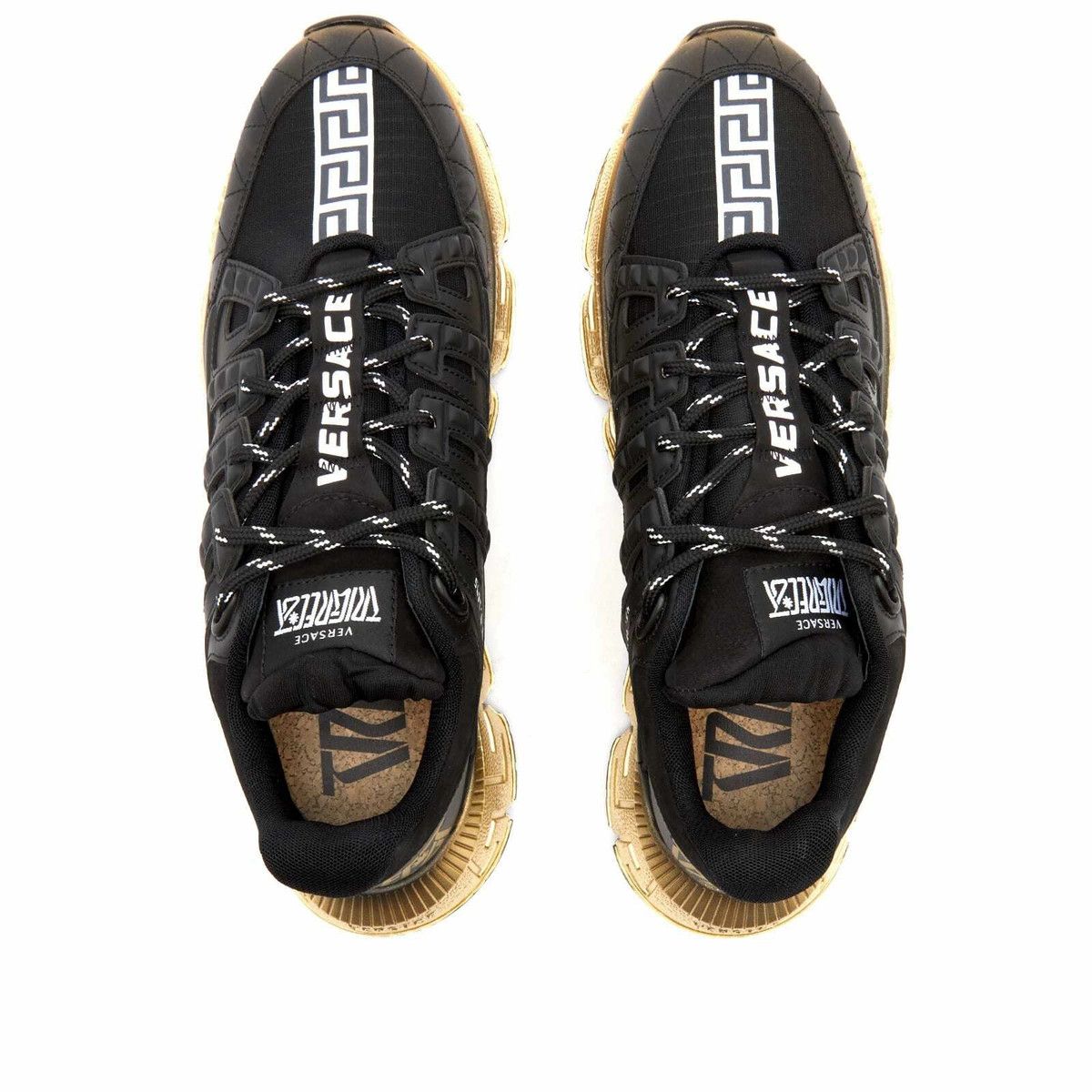 Versace o1y0425 Logo Low-Top Sneakers in Black/Gold Size US 11 / EU 44 - 4 Thumbnail