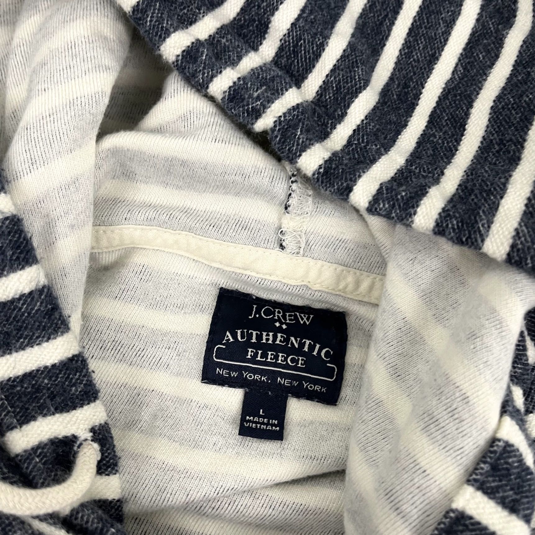 J.Crew J.CREW Hoodie Mens Large Blue White Striped Cotton Casual Preppy Henley F7683 Size US L / EU 52-54 / 3 - 2 Thumbnail