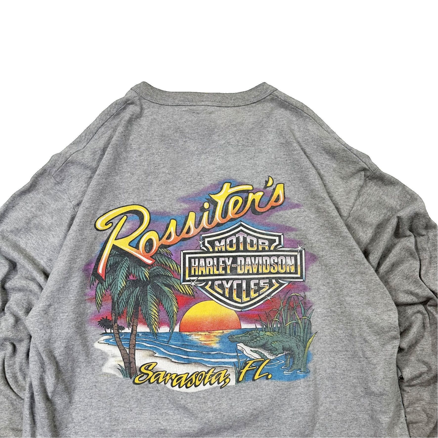 Vintage Vintage 00s Harley Davidson Sarasota Big Print Henley Long Size US XL / EU 56 / 4 - 5 Thumbnail