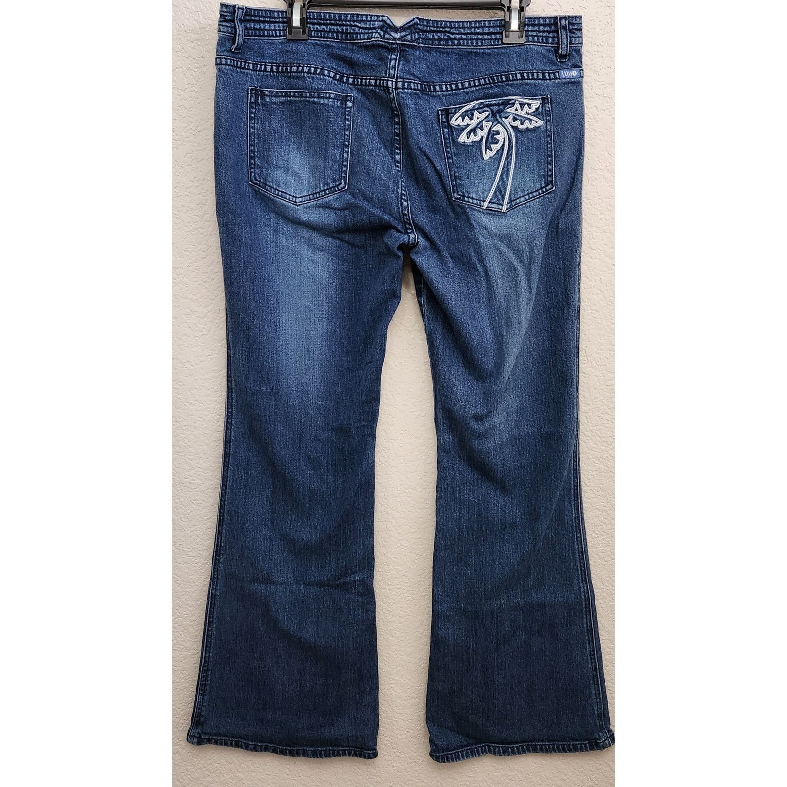 Other Lilu Blue Lightwashed Boot Cut Embroidered Jeans 15R Juniors Size 35" - 3 Thumbnail