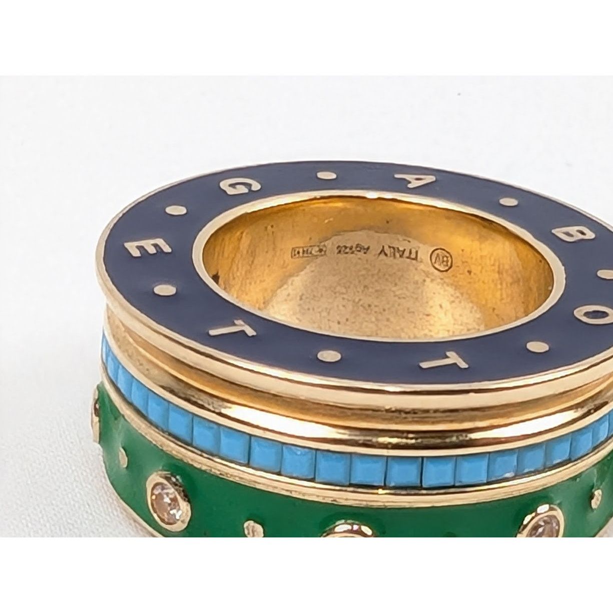 Bottega Veneta o1rshd1 Size: 13 / Ring in Gold Silver Turquoise Size ONE SIZE - 7 Thumbnail