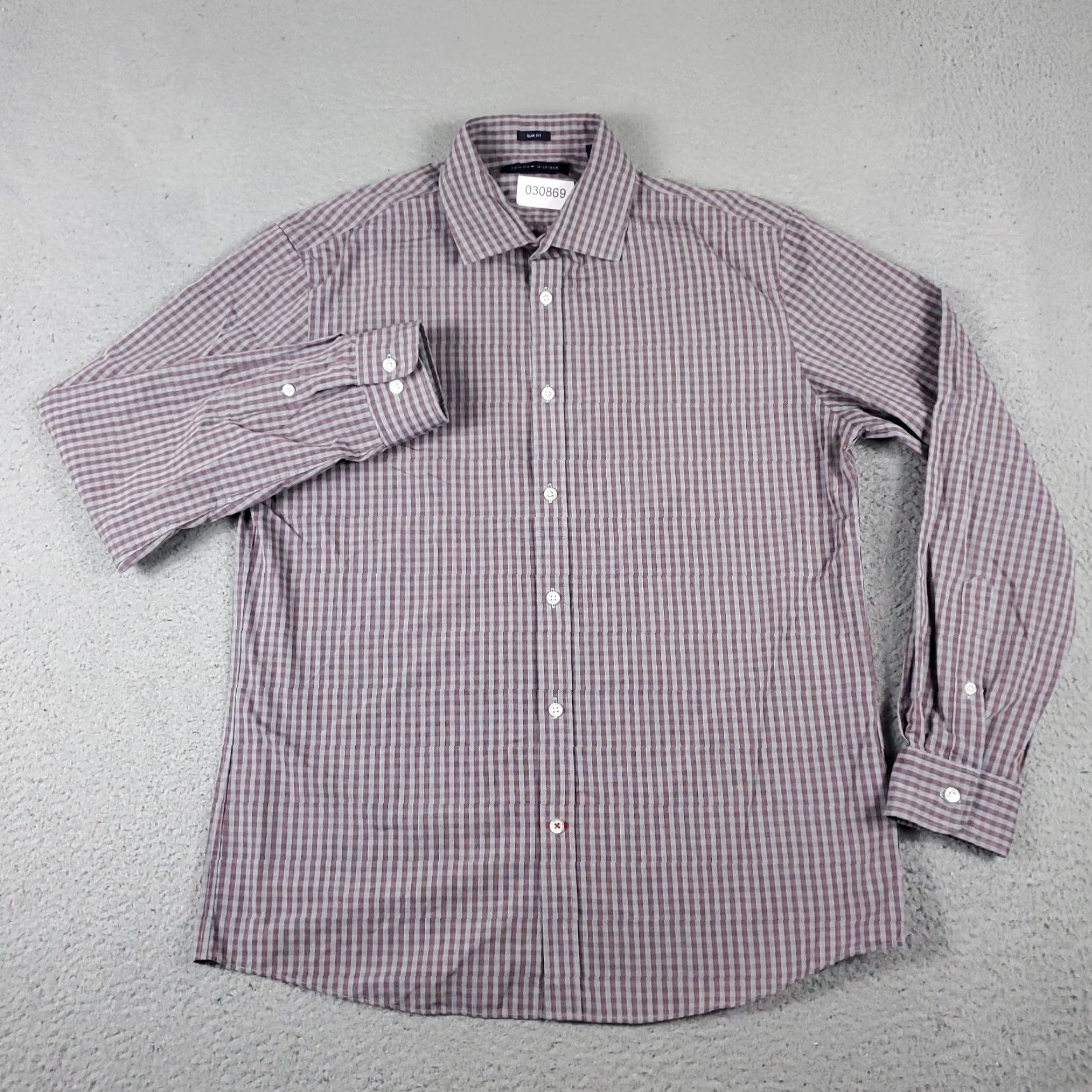 Tommy Hilfiger Tommy Hilfiger Shirt Men's Large Gray Red Check Button-Up Long Sleeve Casual Business Modern Preppy 90s Theme Mens Size US L / EU 52-54 / 3 - 2 Thumbnail
