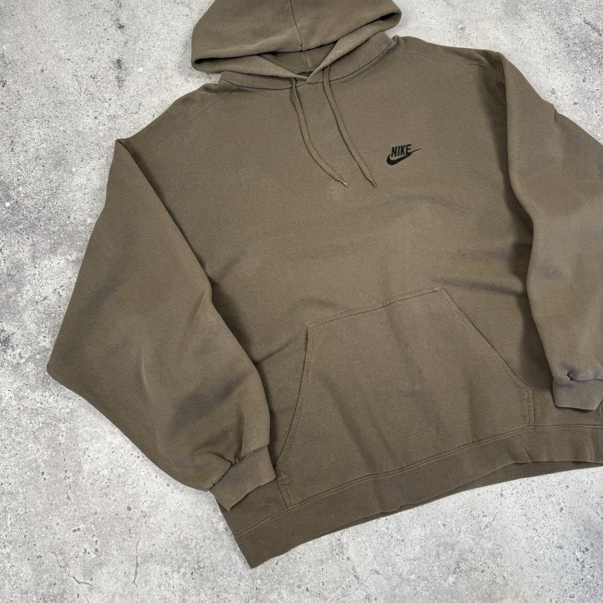 Nike × Vintage Vintage Nike 90s Swoosh Brown Oversized Hoodie Size US XL / EU 56 / 4 - 6 Thumbnail