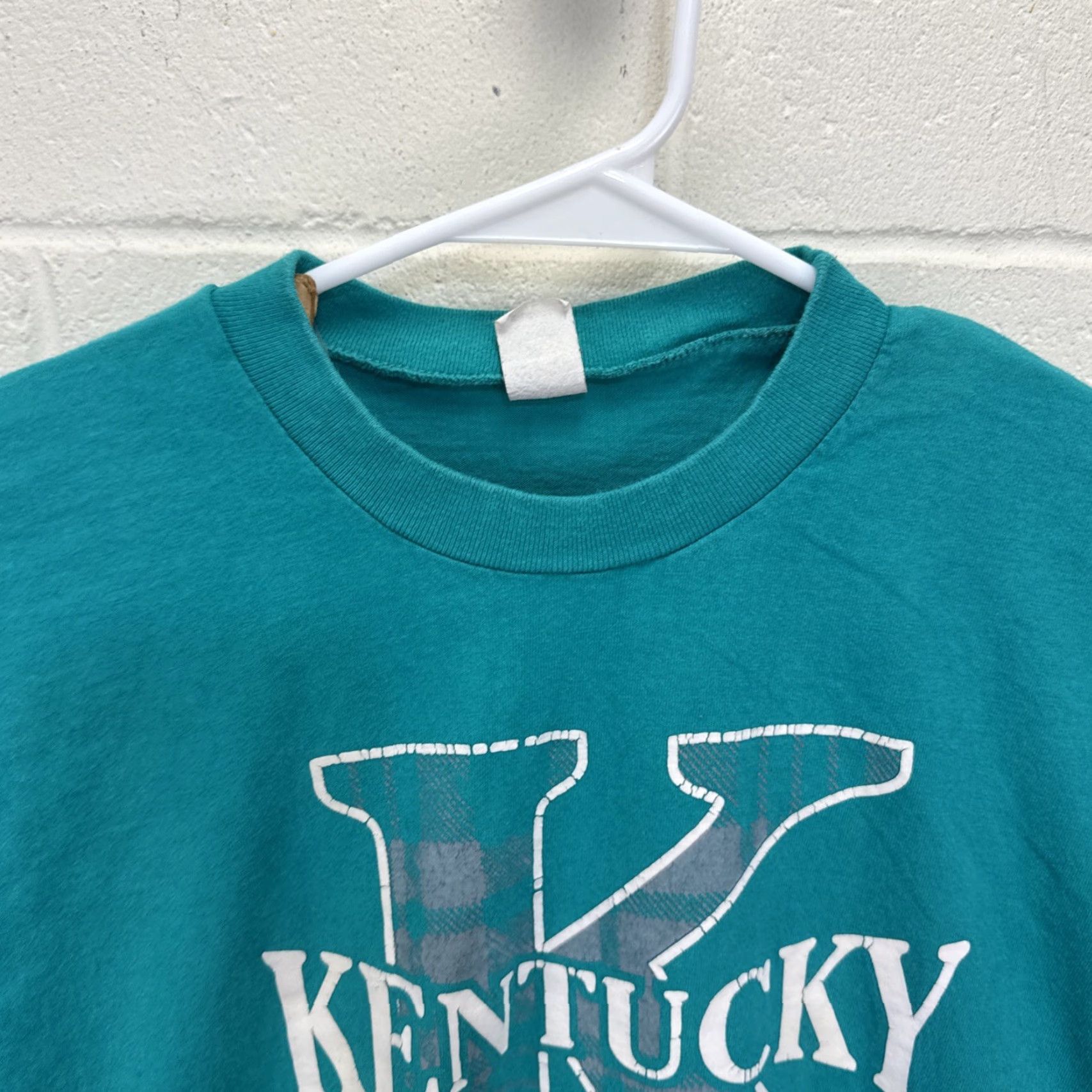 Vintage VINTAGE Kentucky T Shirt XL Teal USA Single Stitch Crew Neck Short Sleeve Logo 90s 80s Sports University City Mens Size US XL / EU 56 / 4 - 4 Thumbnail