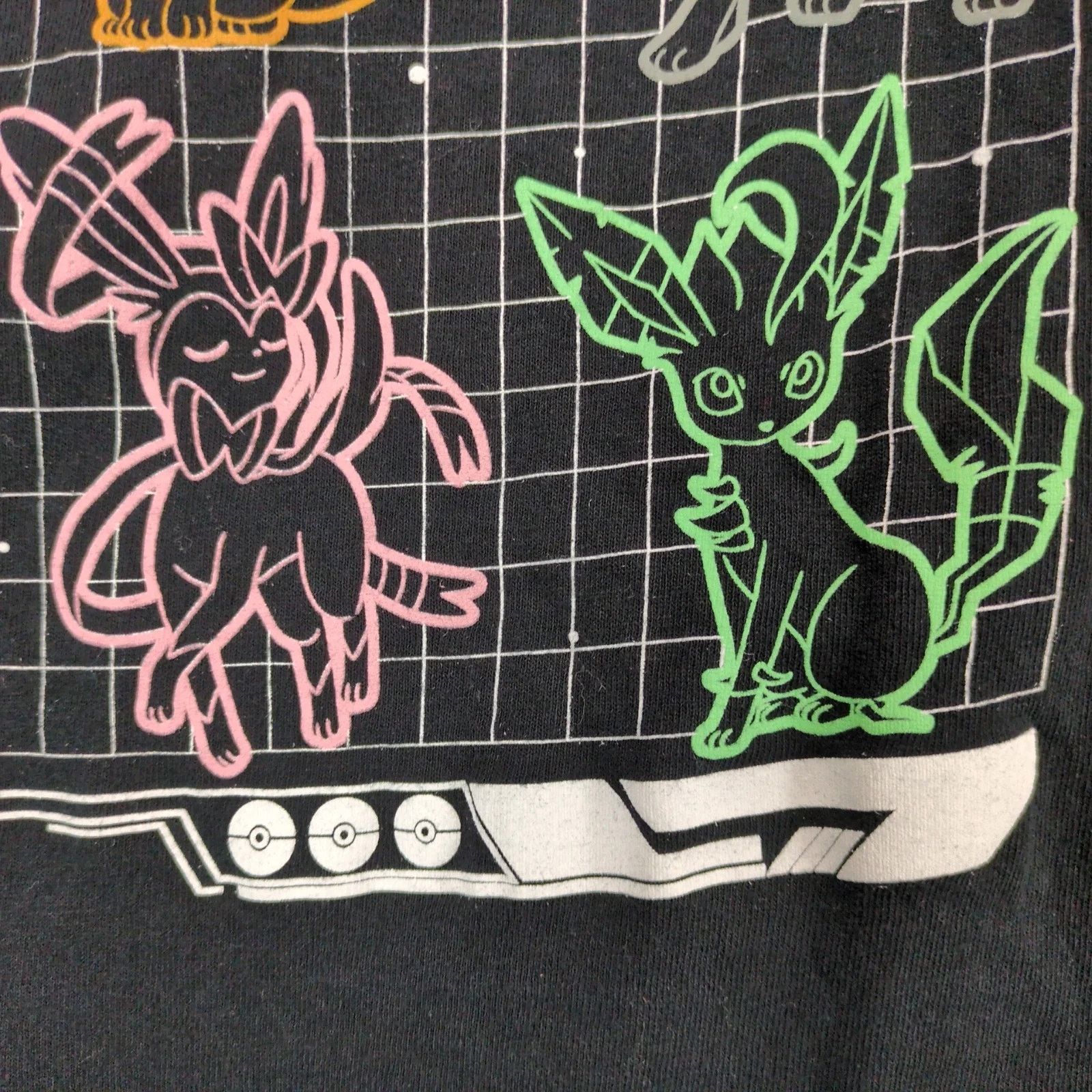 Nintendo Pokemon Eevee Evolutions Black Graphic T-Shirt Men's S Size US S / EU 44-46 / 1 - 9 Thumbnail