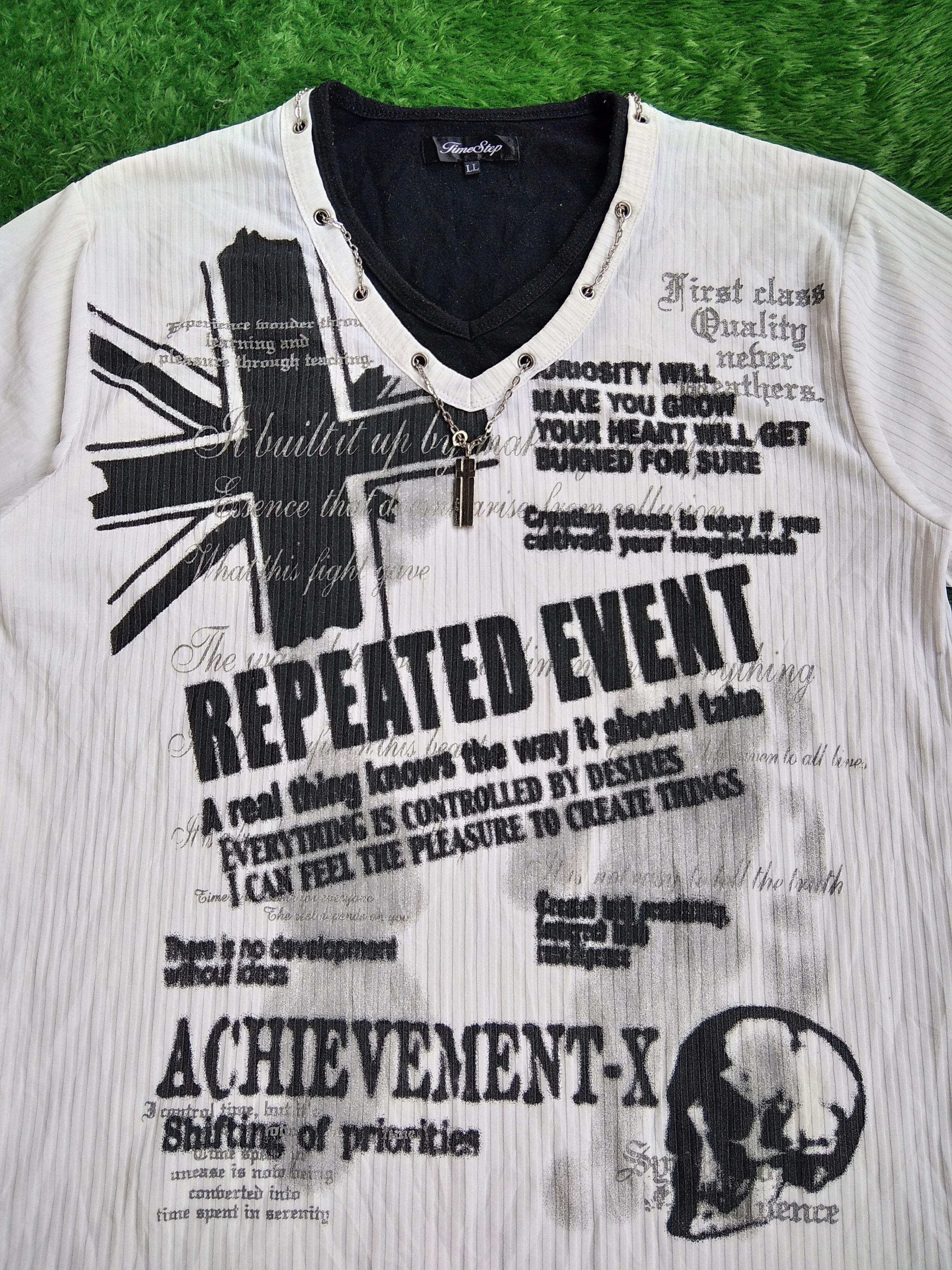 If Six Was Nine × Japanese Brand × Le Grande Bleu (L.G.B.) Vtg Time Step Double Layered Necklace Punk Skull T shirt Size US L / EU 52-54 / 3 - 7 Thumbnail