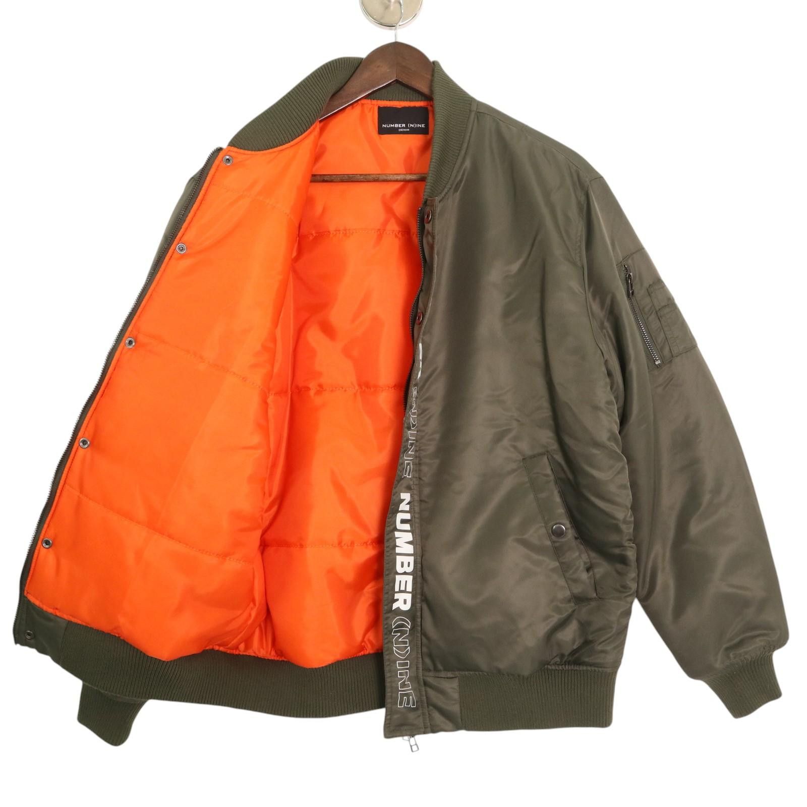 Number (N)ine NUMBER NINE LOGO MA-1 BOMBER JACKET OLIVE Size US M / EU 48-50 / 2 - 4 Thumbnail