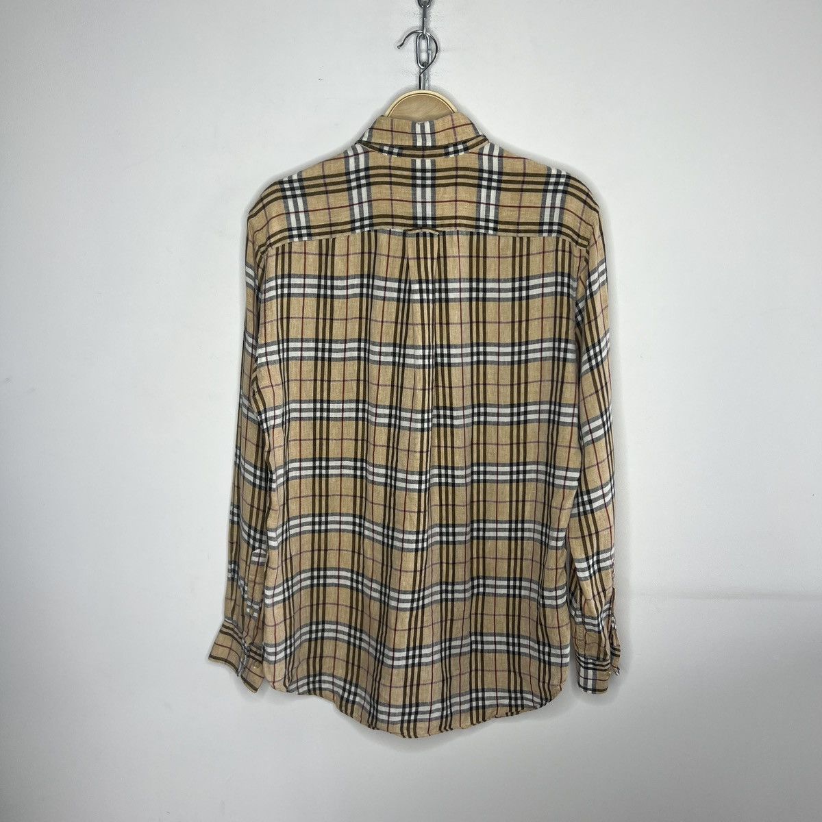 Burberry Burberry Linen Nova Check Shirt Button Up Beige Size US L / EU 52-54 / 3 - 9 Thumbnail