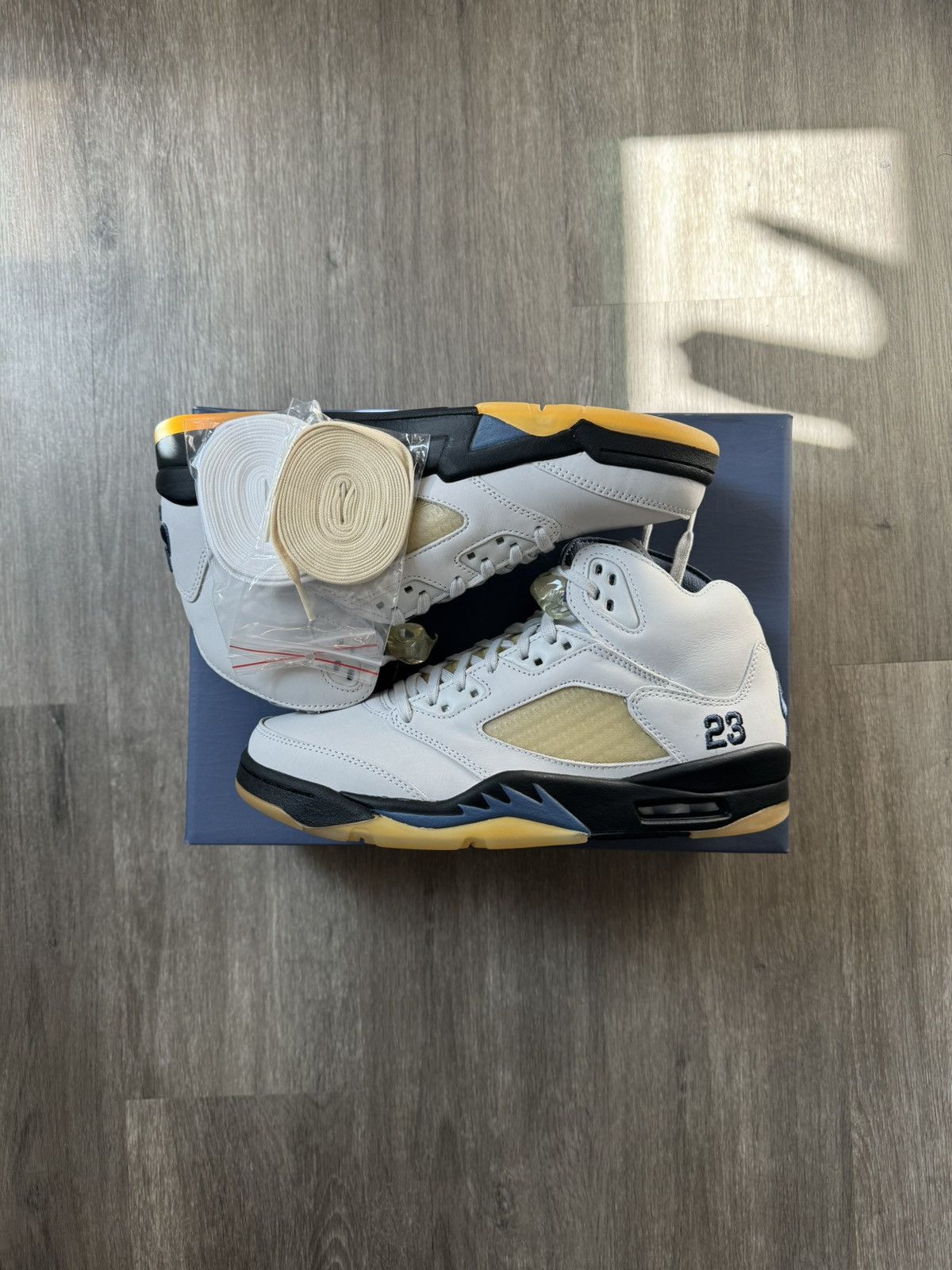 image of A Ma Maniere Jordan 5 Dawn Shoes in Grey, Men's (Size 10)