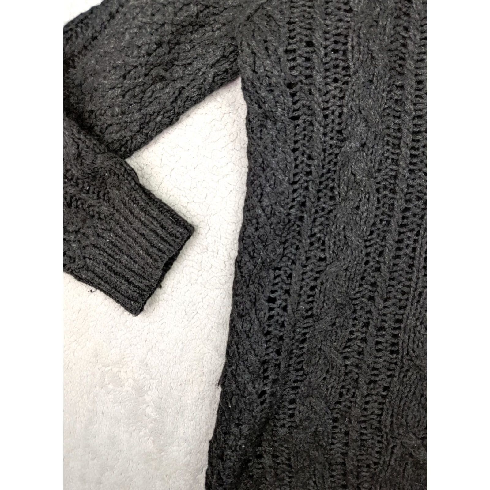 Loft LOFT Ann Taylor Womens S Gray Cable Knit Sweater Pullover Wool Blend Aron 3D Sweater Size S / US 4 / IT 40 - 3 Thumbnail