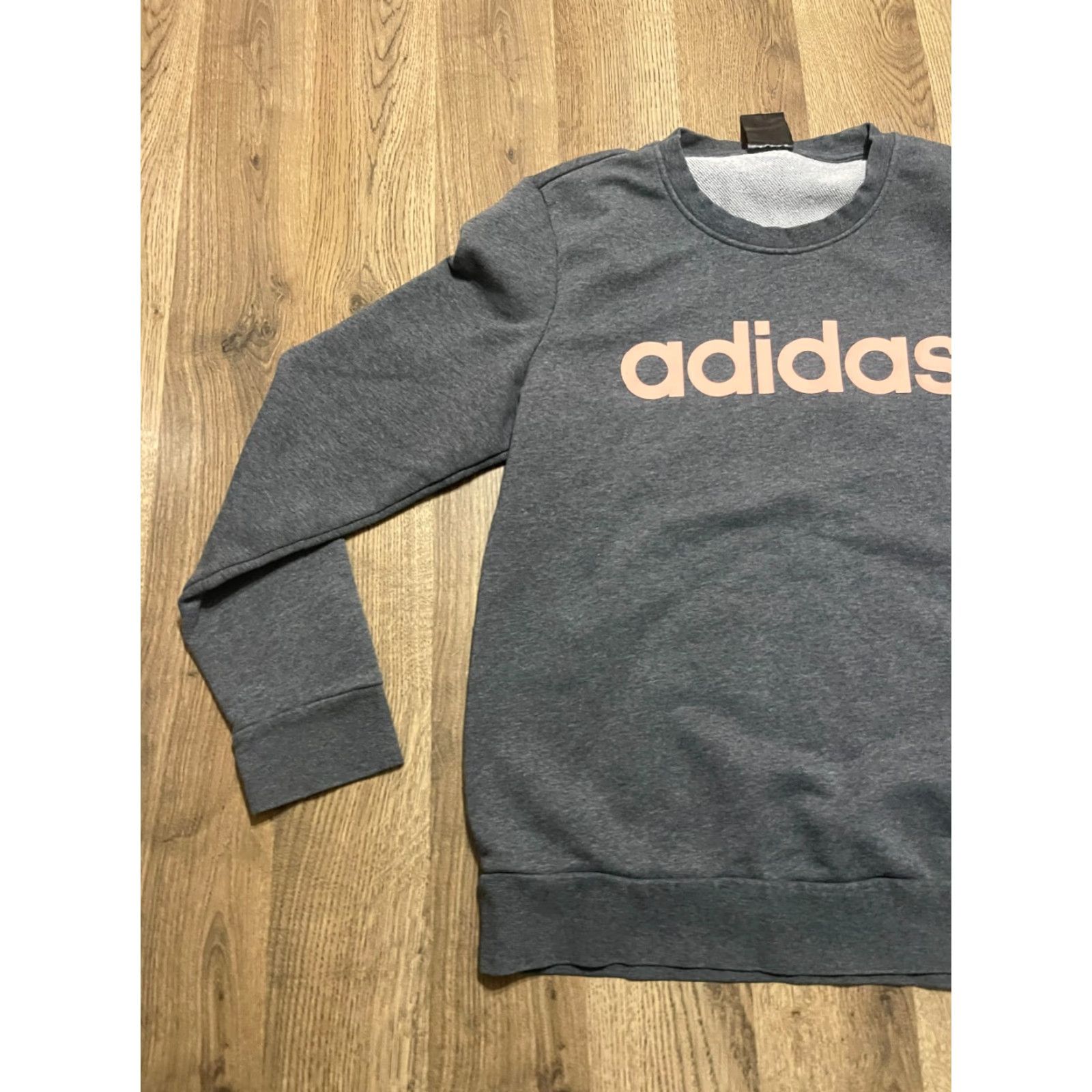 Adidas adidas Shirt Women's Size Medium Gray Pink Long Sleeve Crew Neck Logo Size M / US 6-8 / IT 42-44 - 3 Thumbnail