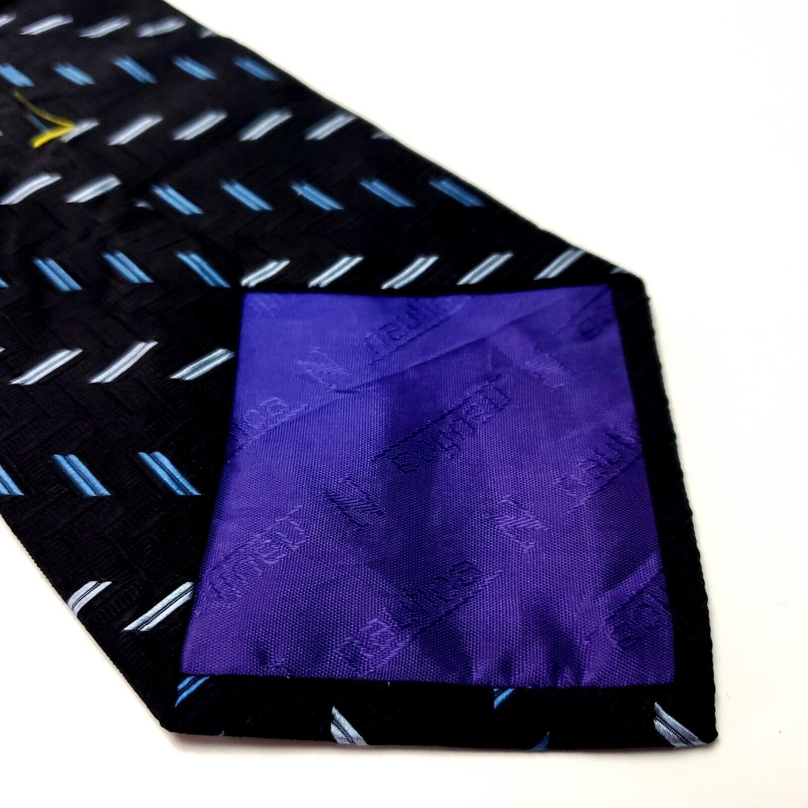 Nautica Nautica Black Silk Tie Woven Geometric Size ONE SIZE - 4 Thumbnail