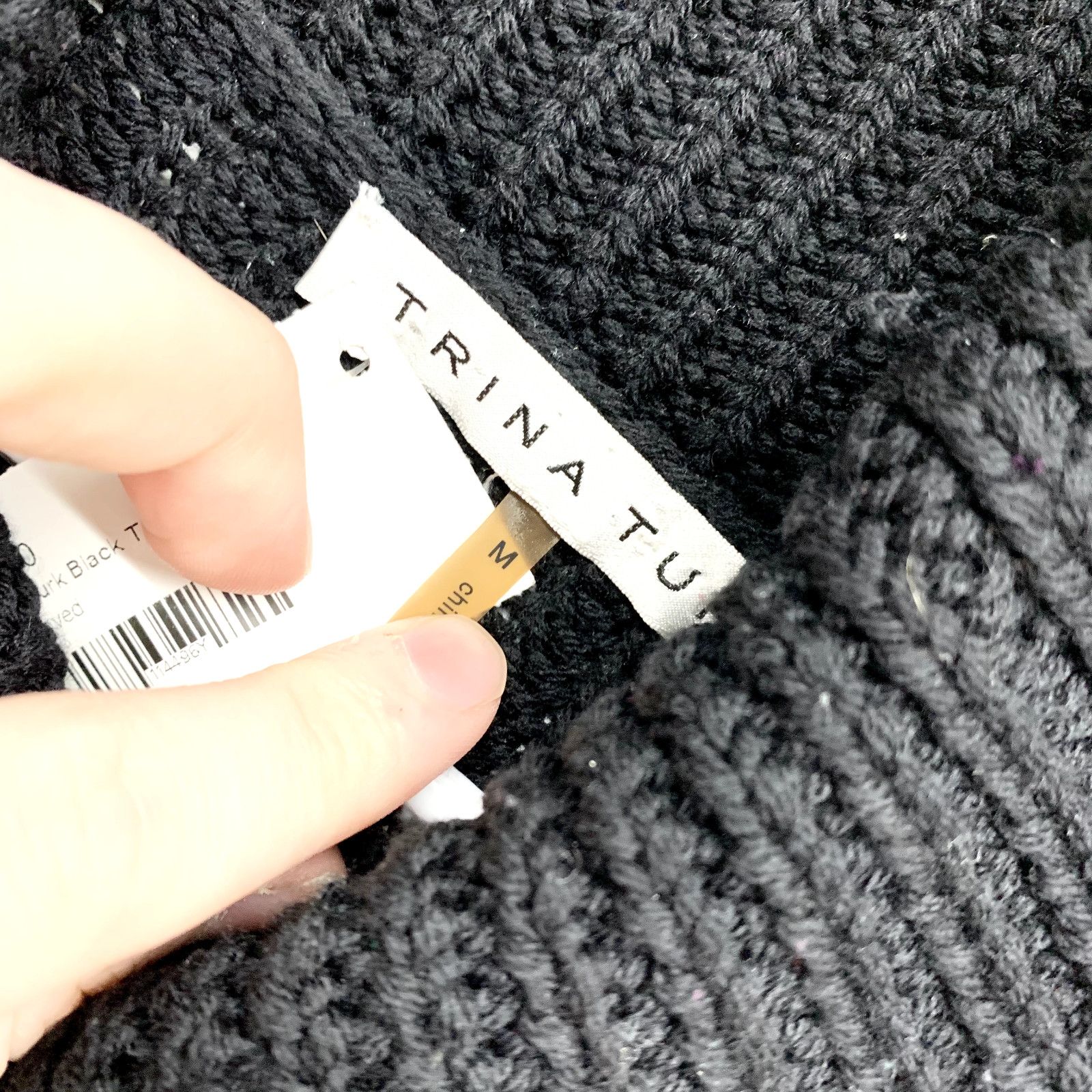 Trina Turk Trina Turk Sweater M Black Turtleneck Cable Knit Long Sleeve Size M / US 6-8 / IT 42-44 - 3 Thumbnail