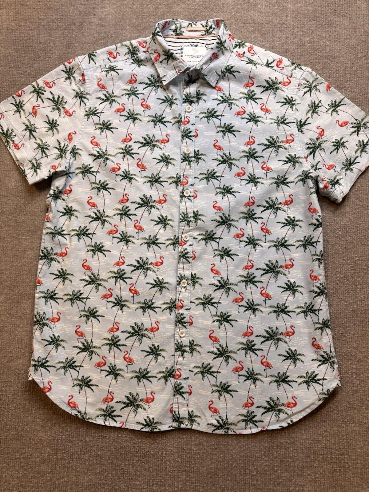Denim & Flower Denim & Flower Men’s Med SS Flamingo/Palm AOP [736] Size US M / EU 48-50 / 2 - 2 Thumbnail