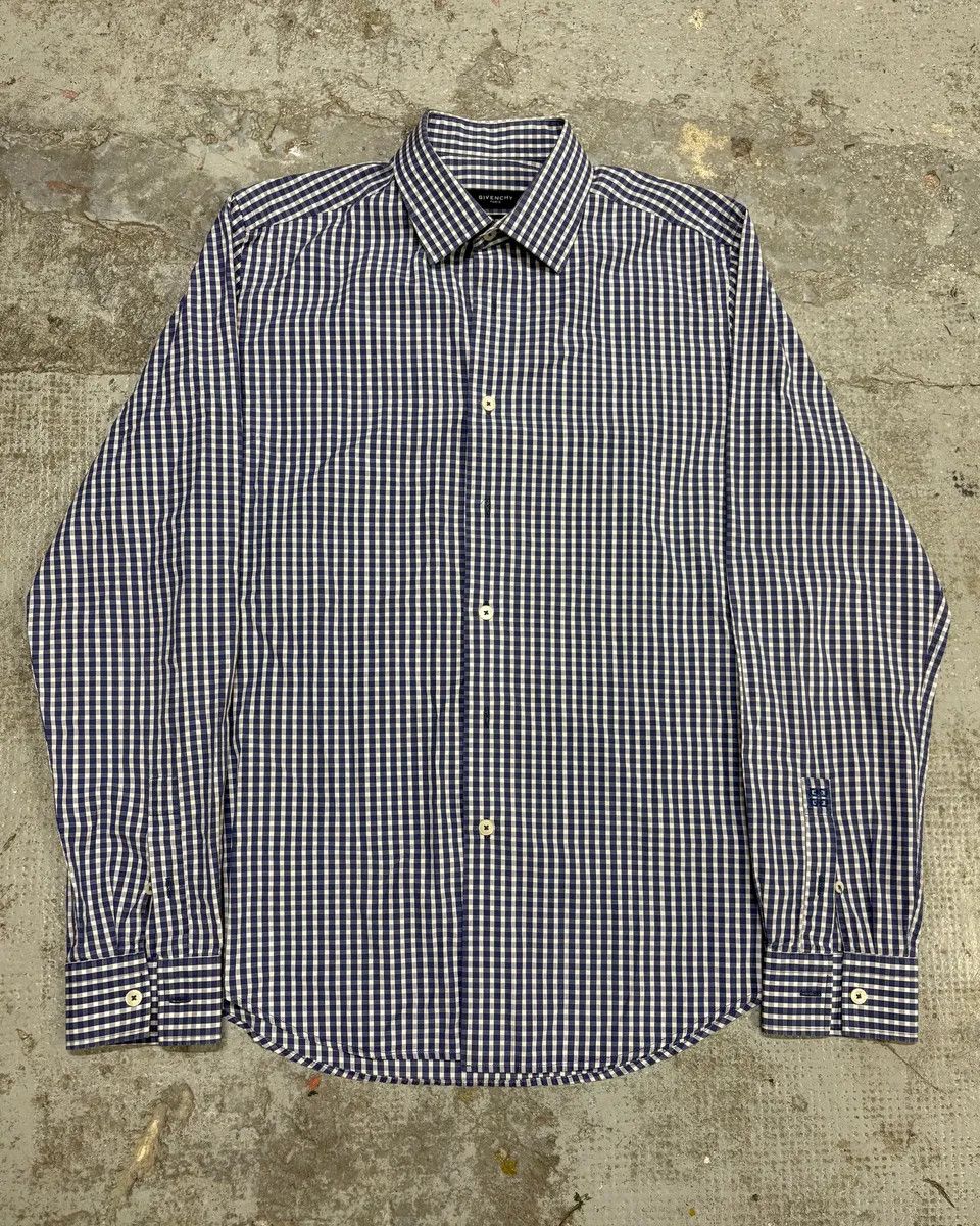Givenchy × Vintage Givenchy Blue & White Contemporary Old Checkered Shirt Size US M / EU 48-50 / 2 - 1 Thumbnail