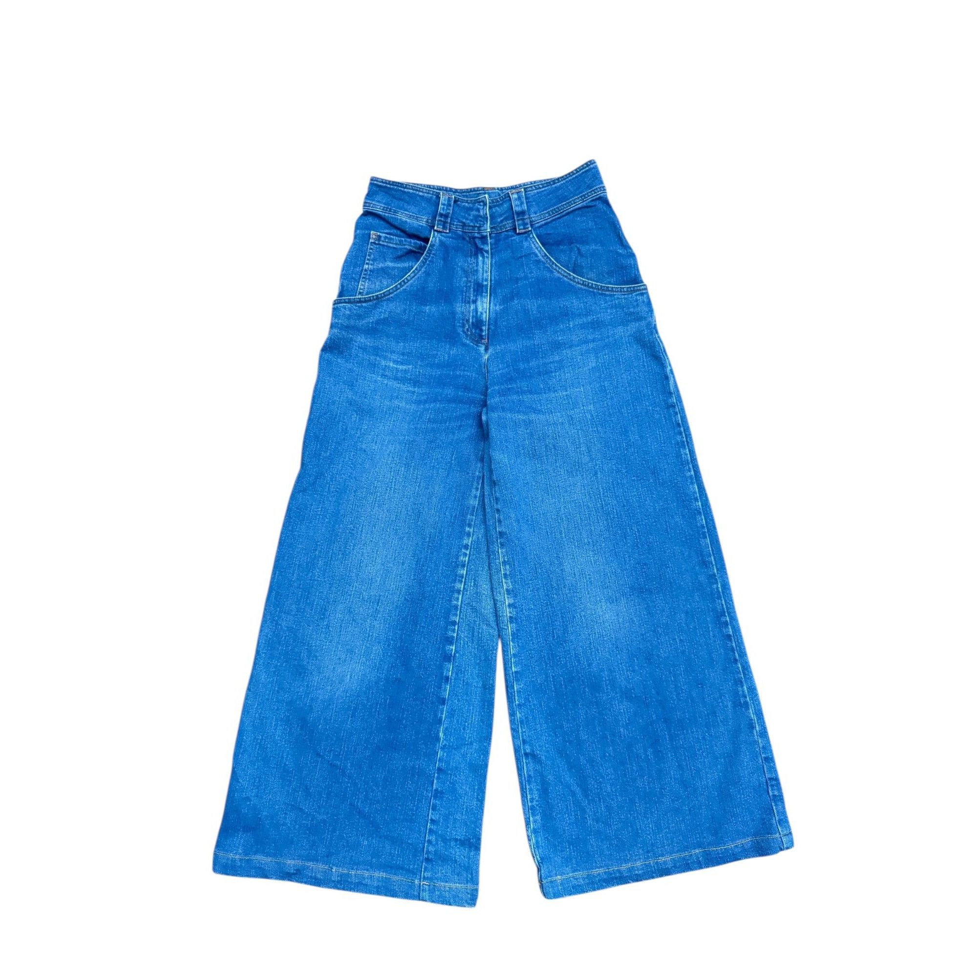 Maison Margiela FW 2010 Blue Wide-Leg Denim Jeans Size 27" / US 4 / IT 40 - 1 Thumbnail