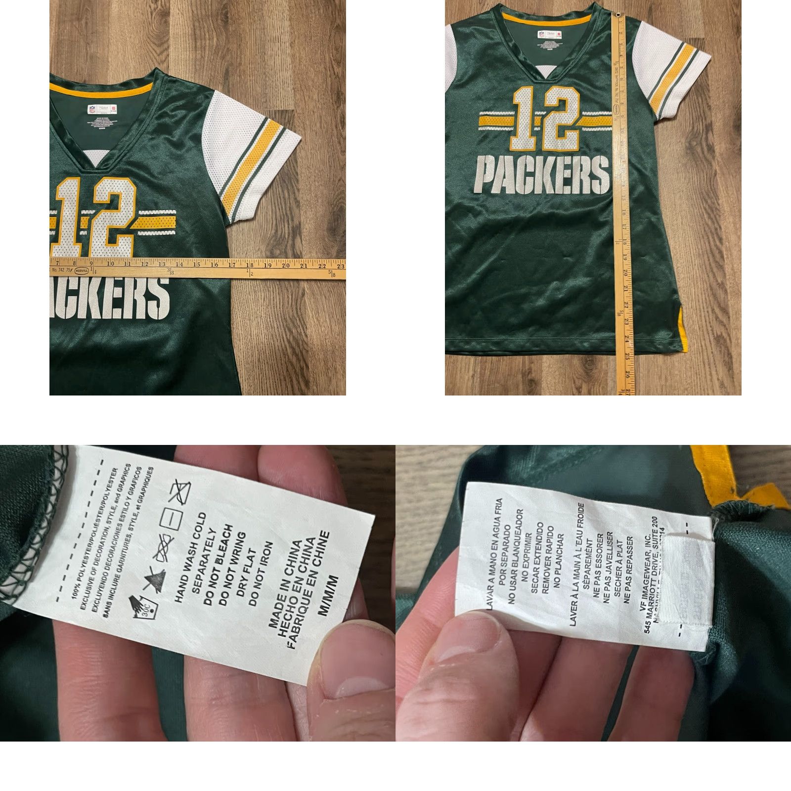 Vintage Team Apparel Shirt Women's Size Medium Green Bay Packers Rodgers #12 Size M / US 6-8 / IT 42-44 - 8 Thumbnail