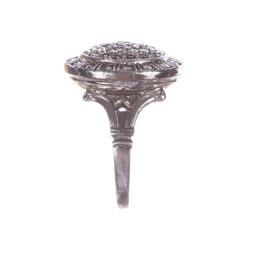 Sterling Silver Art Deco Sterling Silver and Marcasite Circular Ring Size ONE SIZE - 4 Thumbnail