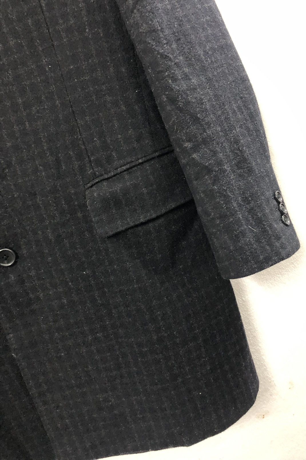 Other Vintage Carreman Wool&Cashmere Checkered Trench Coat Jacket Size 38R - 5 Thumbnail