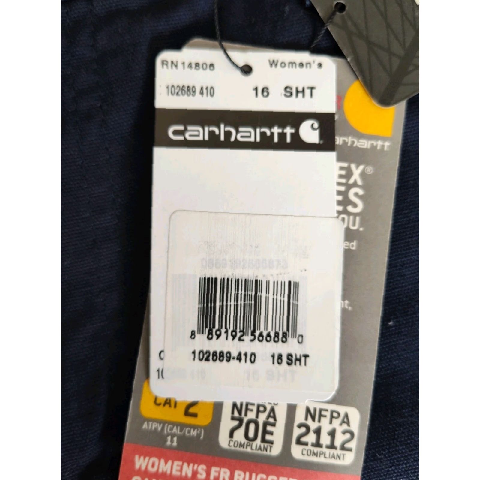 Carhartt VINTAGE not applicable. Use Carhartt Women FR Canvas Navy Rugged Flex Workwear Pants 16 Short NWT Size 38" / US 16 / IT 52 - 7 Thumbnail