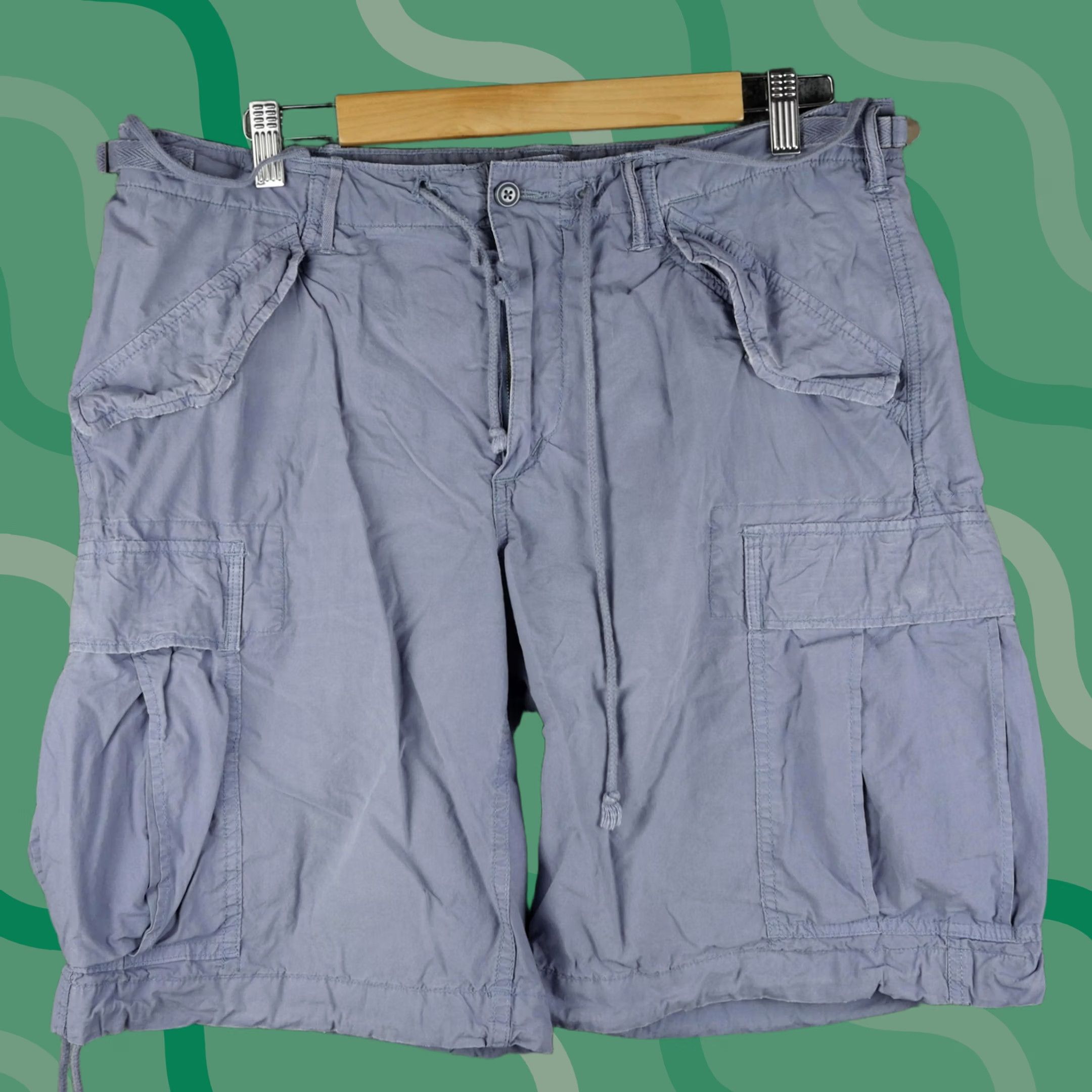 Polo Ralph Lauren Vtg Polo Ralph Lauren Cargo Shorts Mens 34 Blue Surplus Fit Utility Paratrooper Size US 34 / EU 50 - 1 Thumbnail
