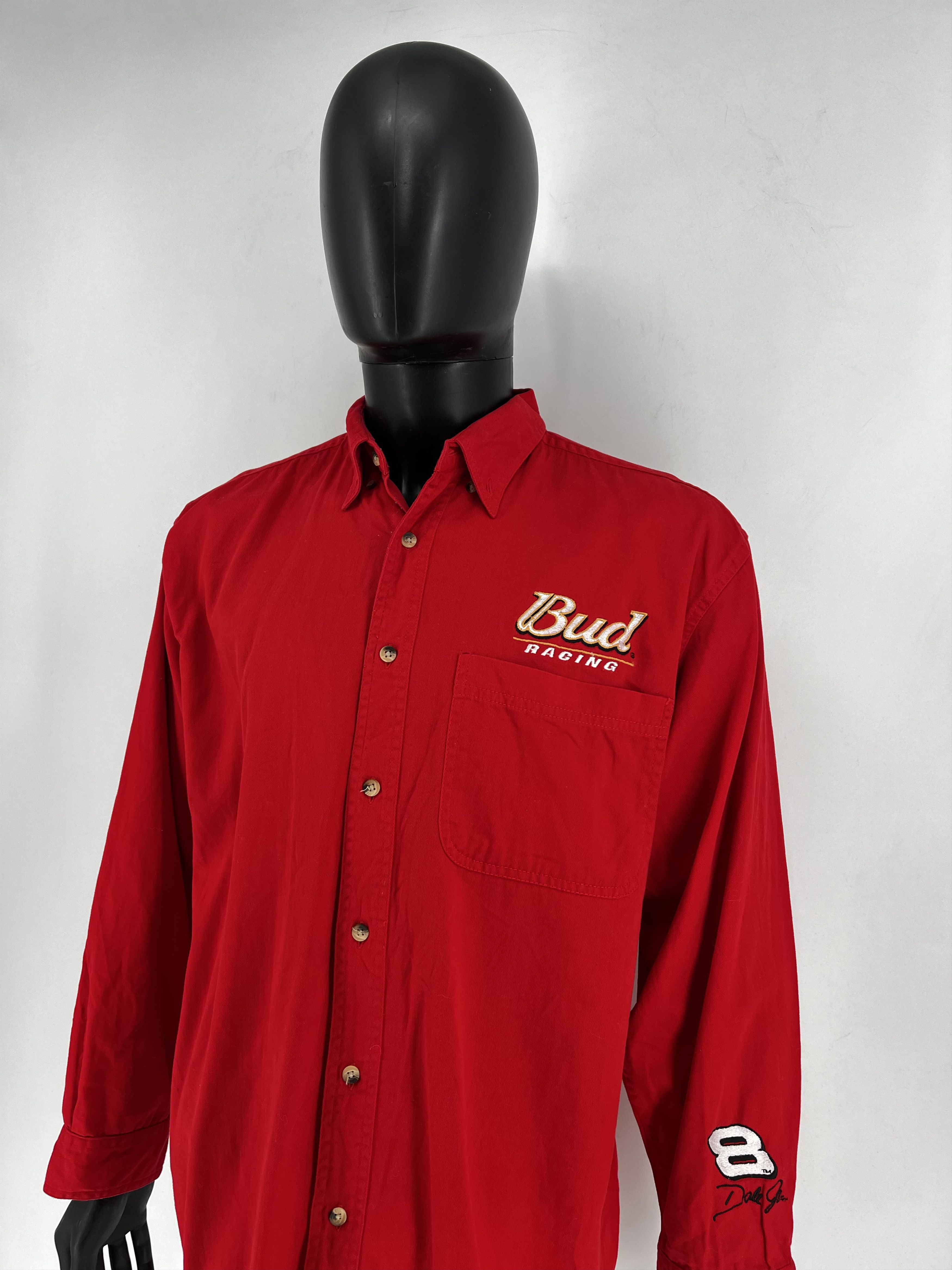 NASCAR Winners Circle Men’s Dale Jr. #8 Bud Racing Shirt Cotton Red Size US XL / EU 56 / 4 - 4 Thumbnail