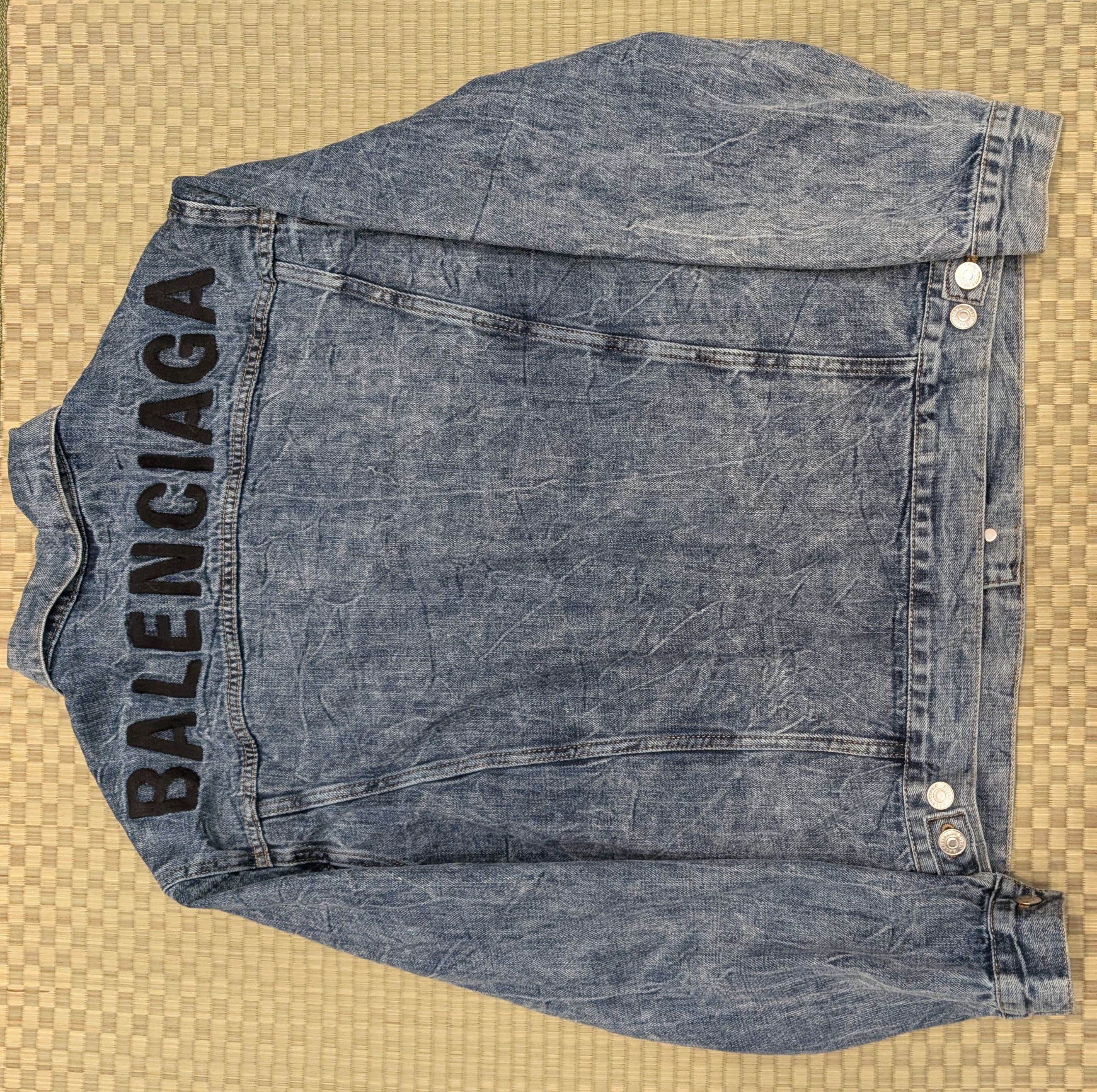 Balenciaga Balenciaga Water Ripple Spellout Denim Jacket Made in Japan Size US M / EU 48-50 / 2 - 2 Thumbnail