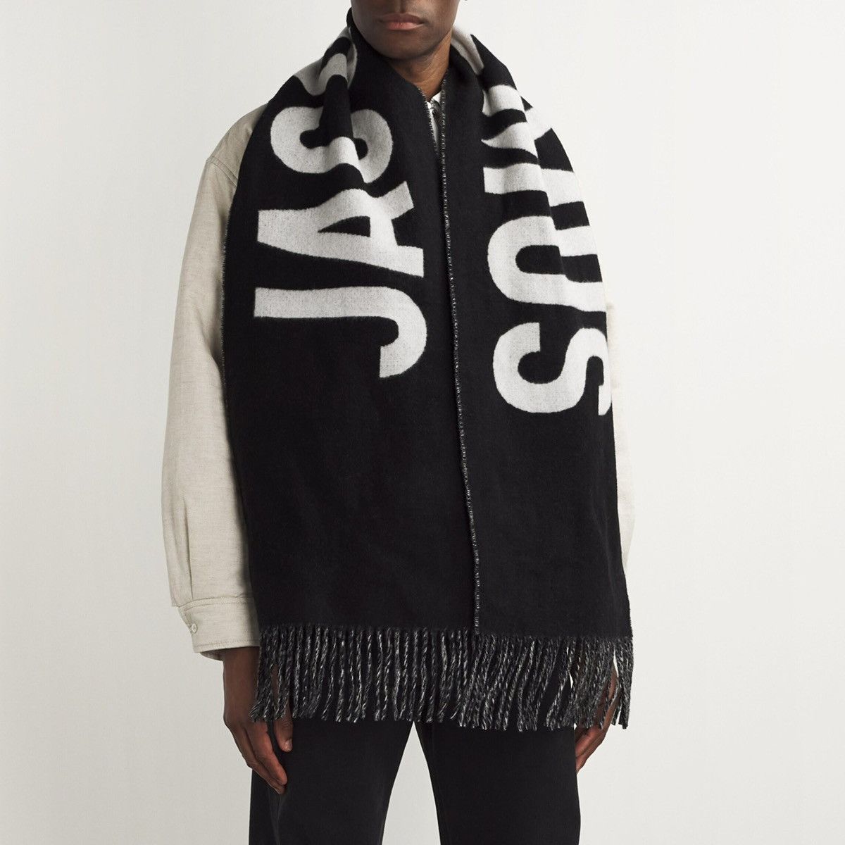 Jacquemus Jacquemus Logo Lana Virgin Wool Scarf Black Size ONE SIZE - 1 Thumbnail