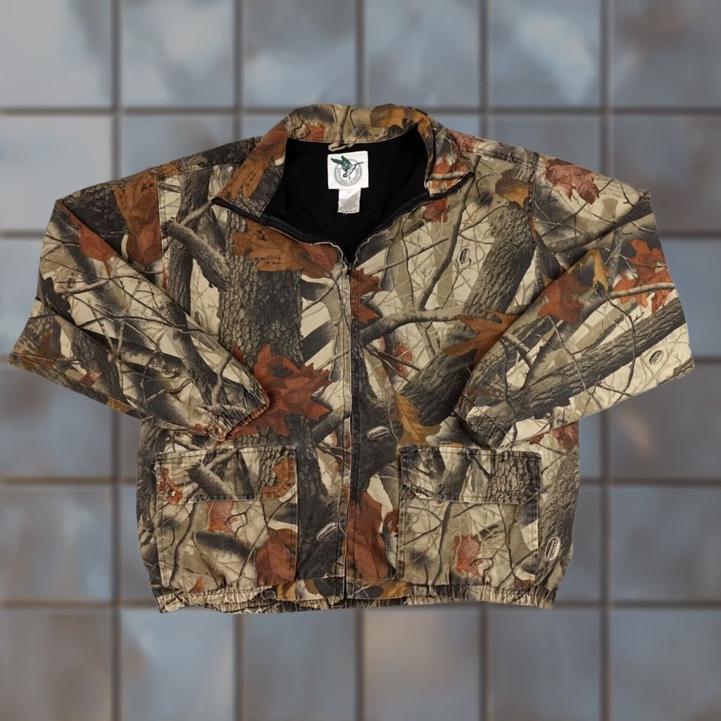 Vintage VINTAGE Wells Creek Outfitters Jacket Mens Large Green Camo Hunting Mossy Oak Size US L / EU 52-54 / 3 - 1 Thumbnail