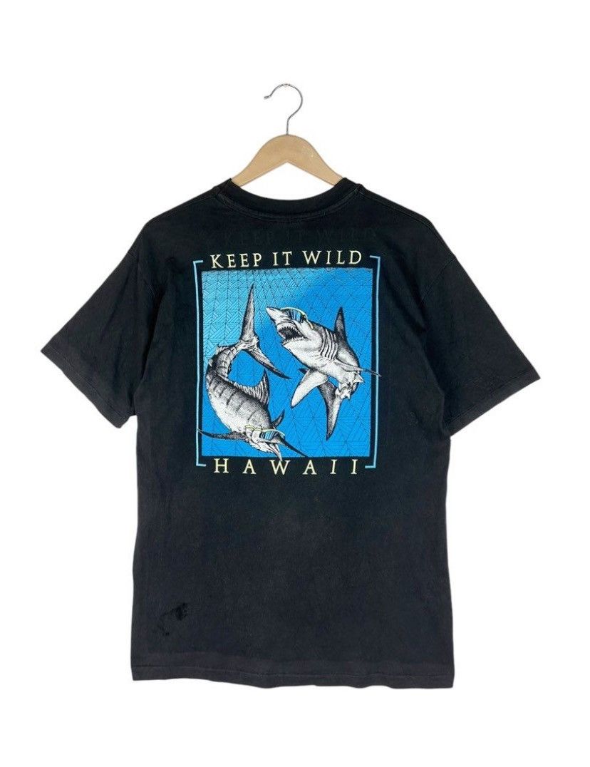 Hanes × Vintage Vintage 90s Keep It Wild Hawaii / Shark & Swordfish Artwork Size US M / EU 48-50 / 2 - 1 Thumbnail