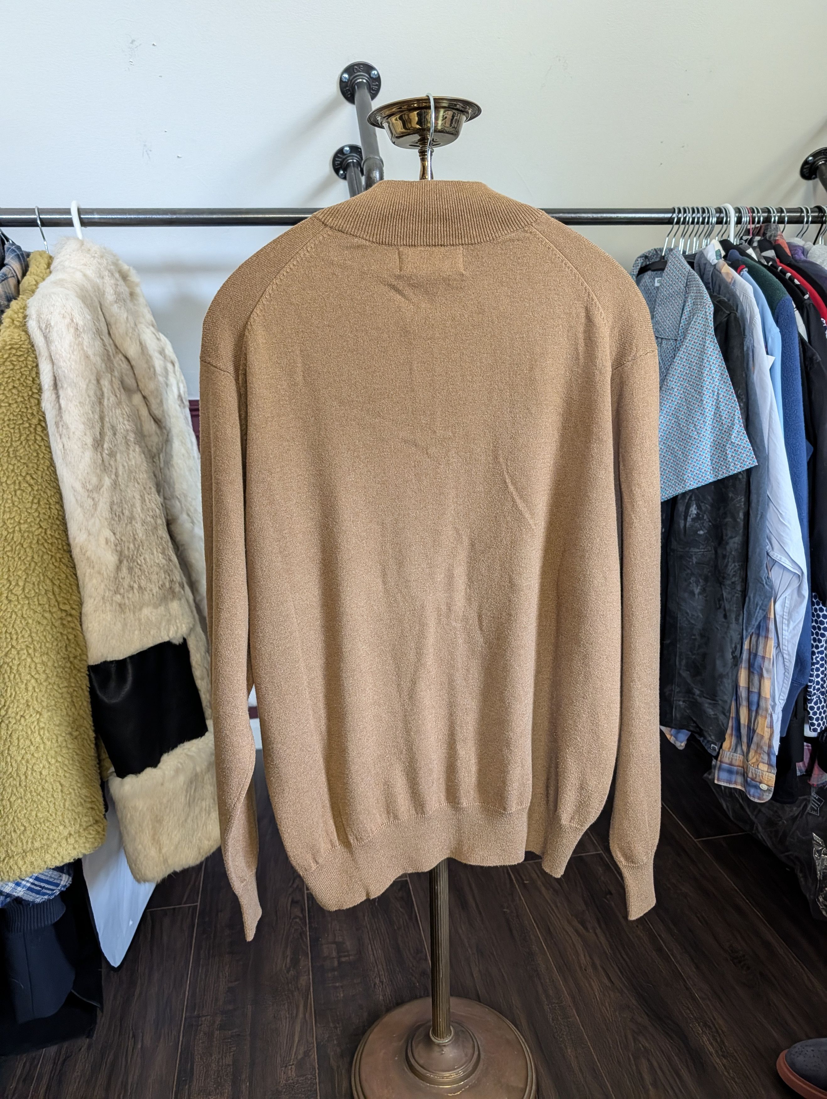 Orvis Cotton/silk/cashmere tan knit 1/4 zip sweater XL Size US XL / EU 56 / 4 - 11 Thumbnail