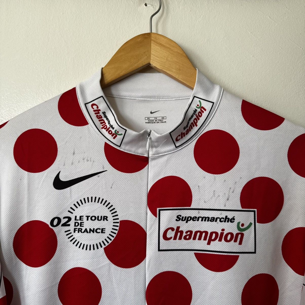 Nike 2002 Nike Tour de France red polka-dots cycling jersey Size US XL / EU 56 / 4 - 2 Thumbnail