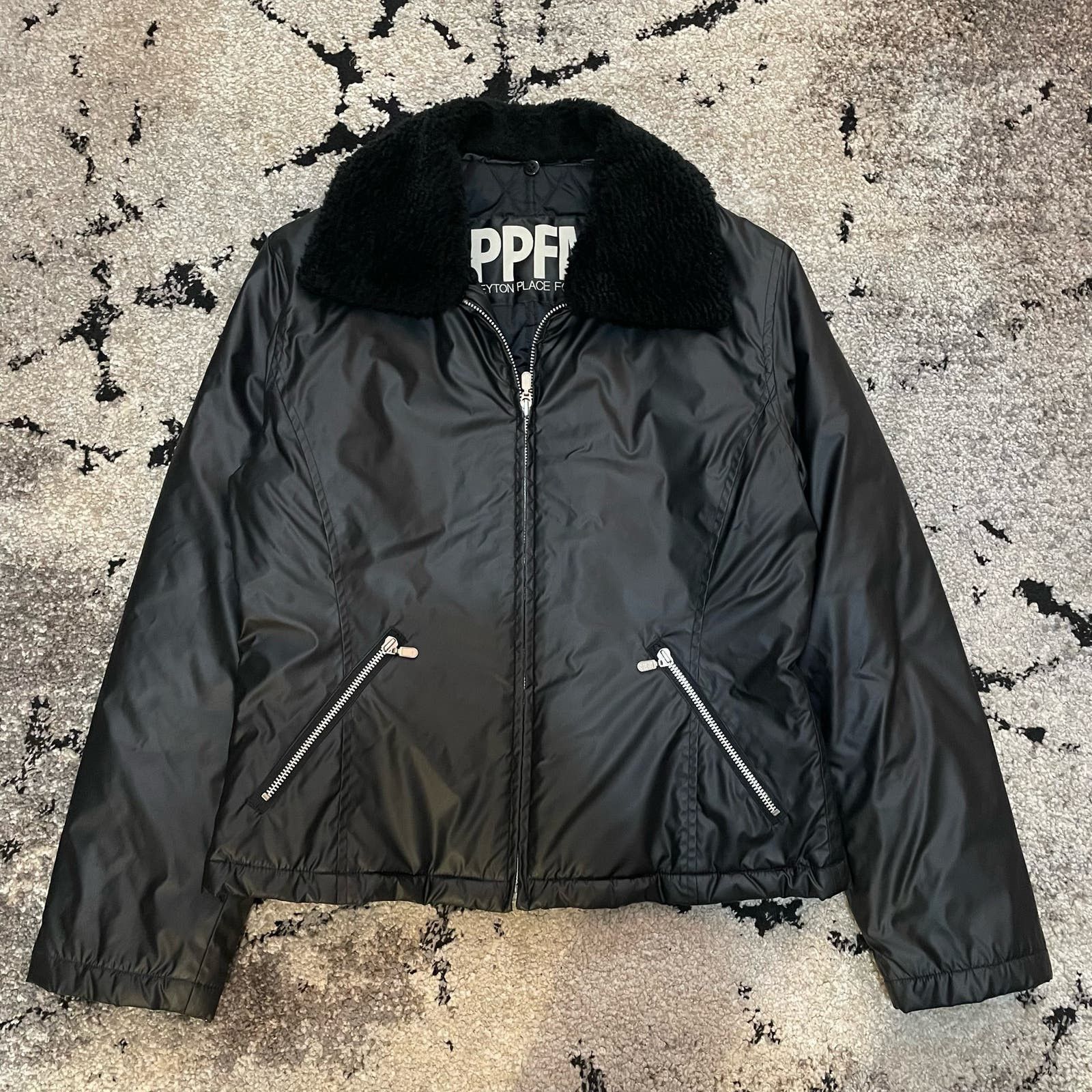 Image of Archival Clothing x Ppfm Vintage Ppfm Nylon Work Jacket Size S in Black, Men's