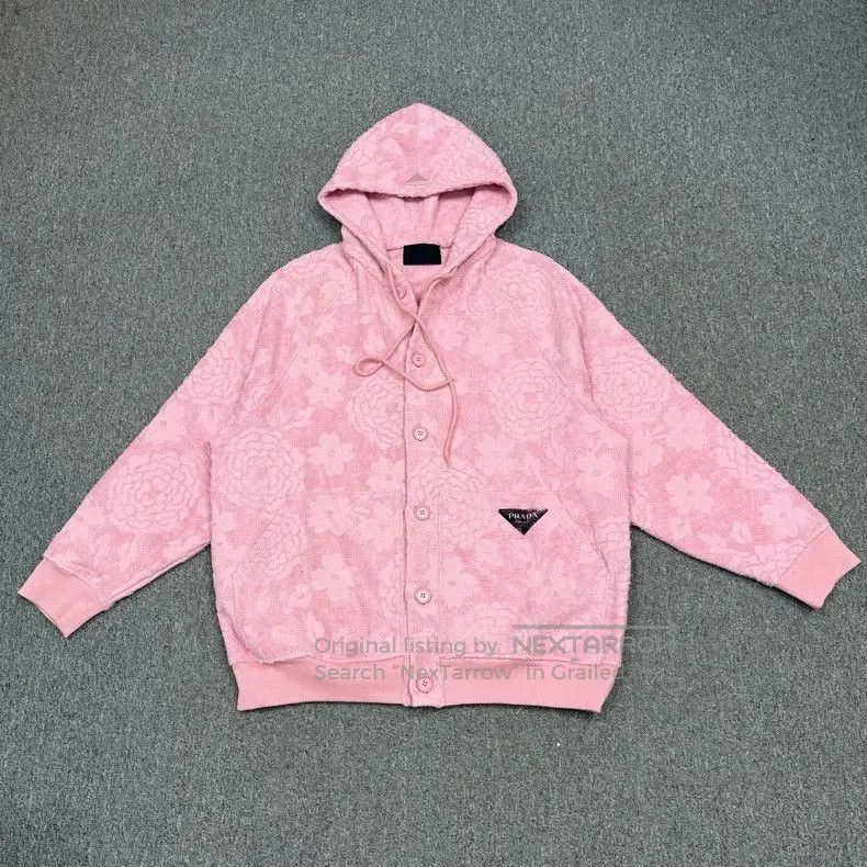 Prada Pink Triangle Logo Sweatshirt.