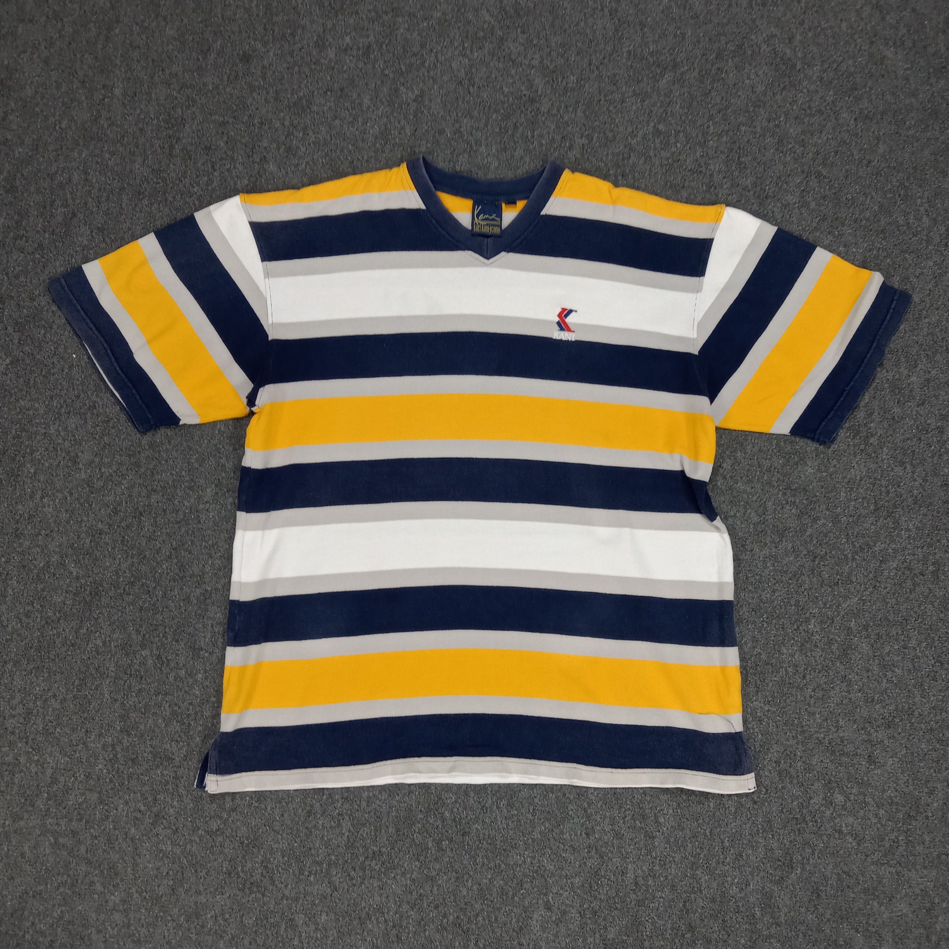 Karl Kani × Vintage Karl Kani Jeans American Style Stripe Tshirt Size US L / EU 52-54 / 3 - 1 Thumbnail