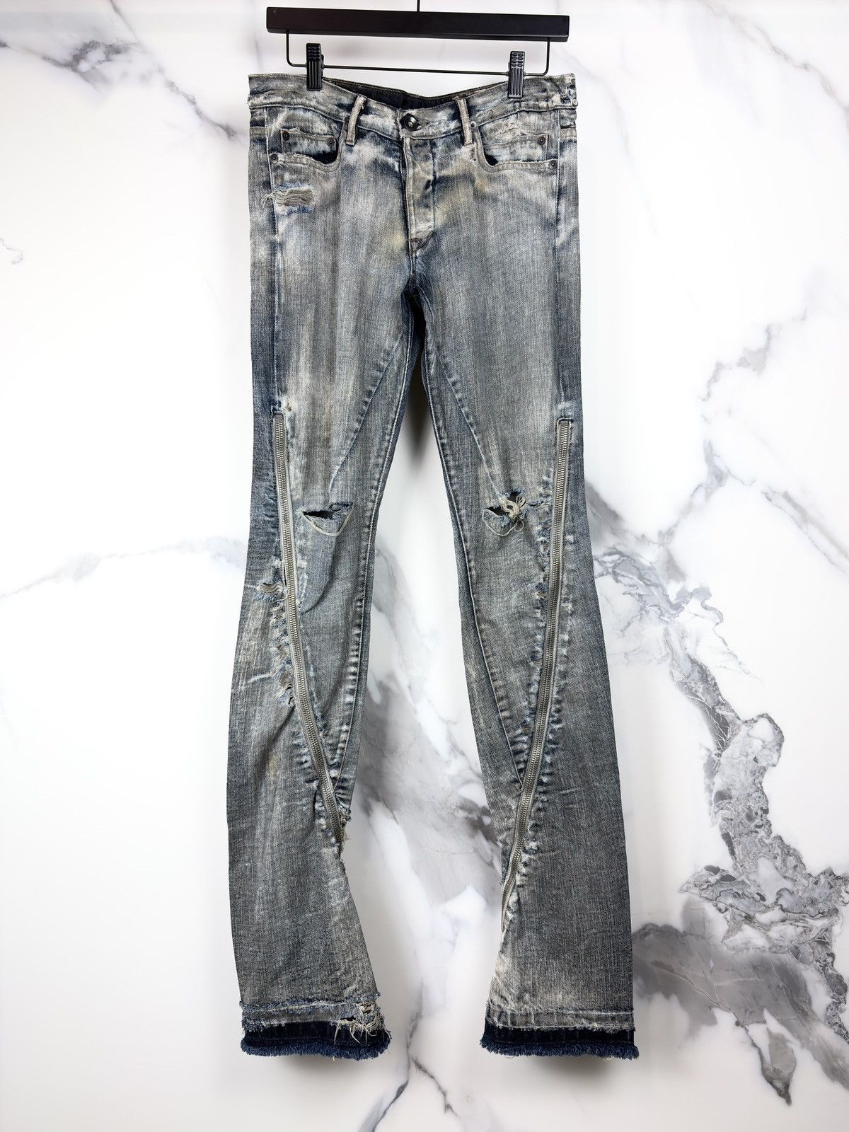 Rick Owens FW08 Rick Owens Banana Cut Spiral Denim Jeans Dust Acid Size US 30 / EU 46 - 1 Thumbnail